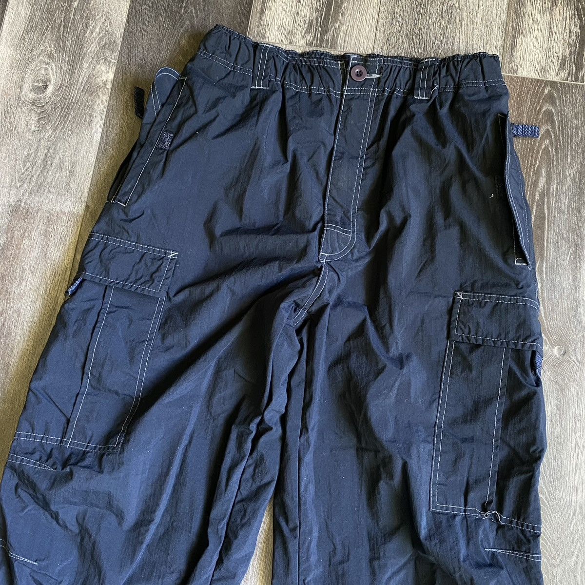 Japanese Brand Vintage 2000s Nesi AG Nylon Cargo Pocket Baggy Pants Size L Size US 32 / EU 48 - 5 Thumbnail