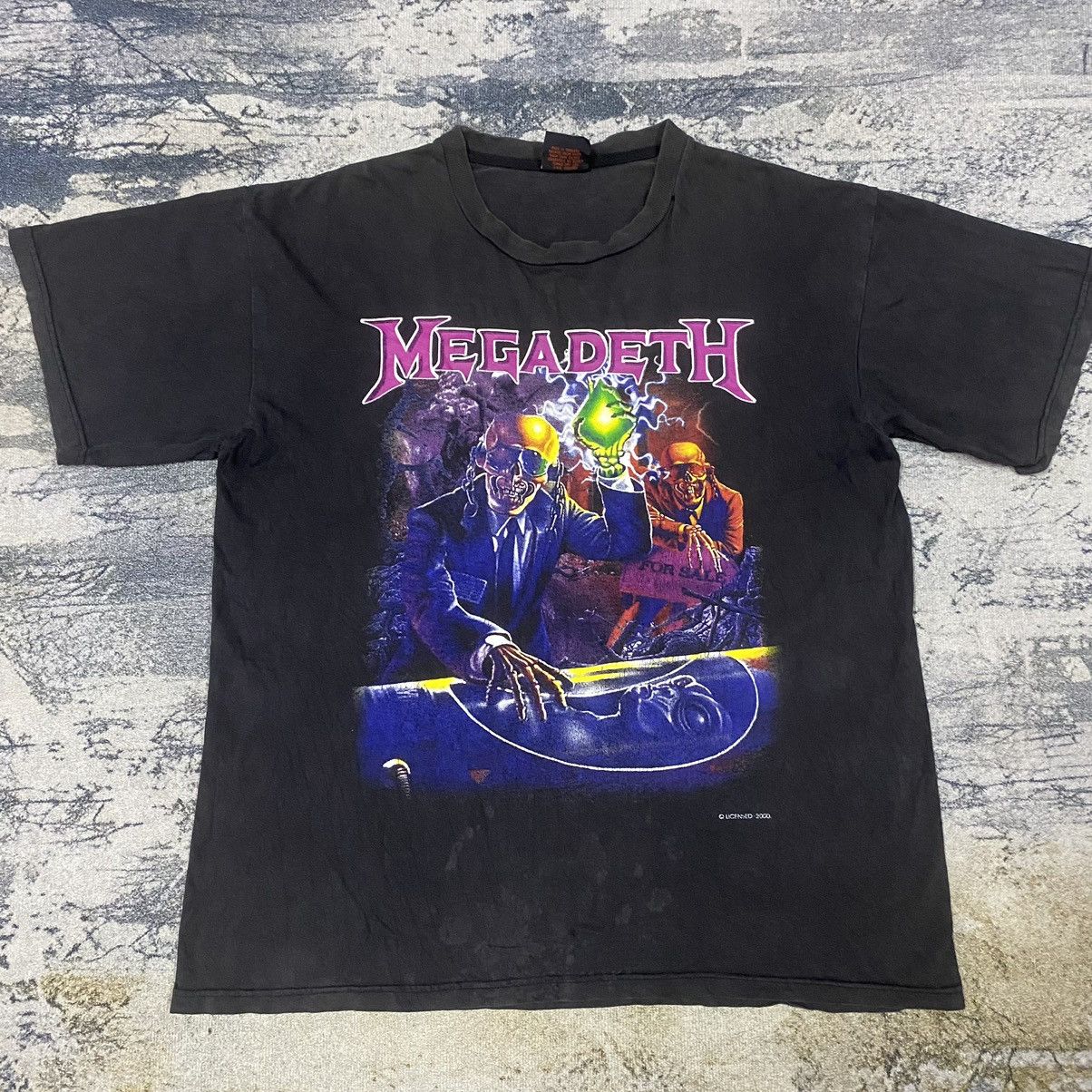 Band Tees × Megadeth × Vintage Vintage Y2K MegaDeth Licensed Distressed Rock Band Tees Size US L / EU 52-54 / 3 - 4 Thumbnail