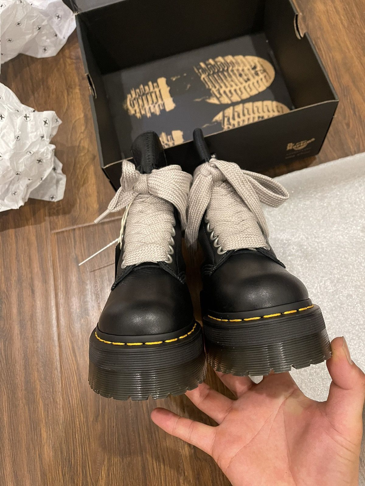 Dr. Martens × Rick Owens Rick Owens x Dr Martens SZ. 6 women/5 men (odd sizing DM me) Size US 5 / EU 37 - 6 Thumbnail