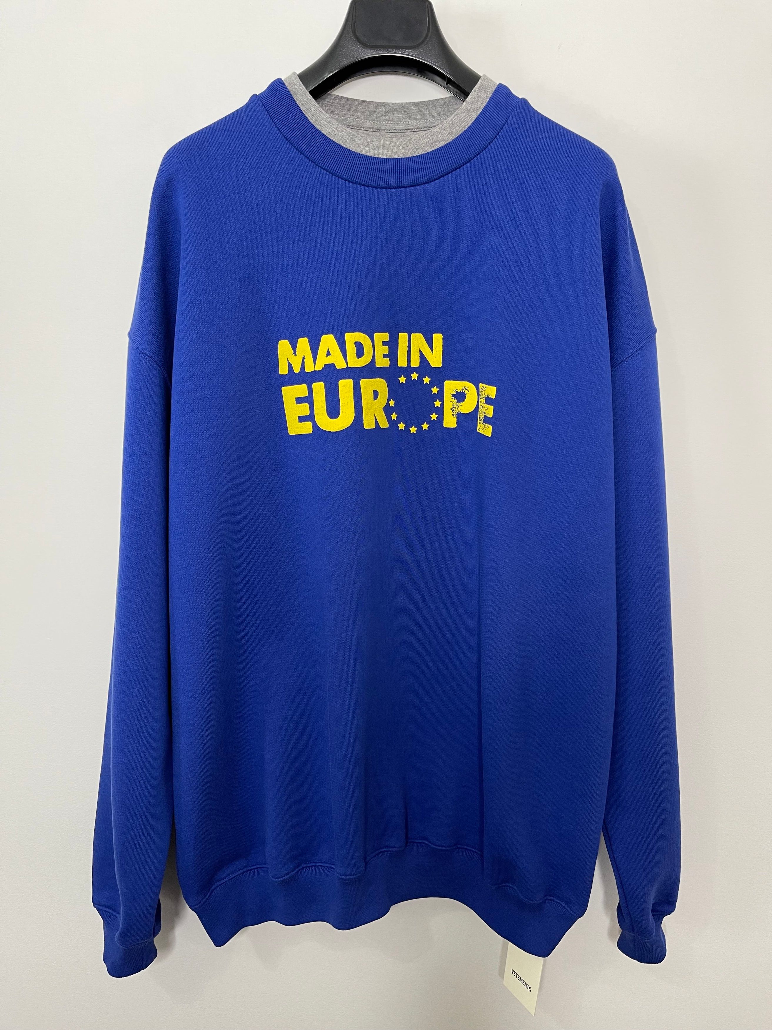 Pre-owned Vetements Made In Europe Eu Icon Logo Decay Fw21 Limited Edition In Blue