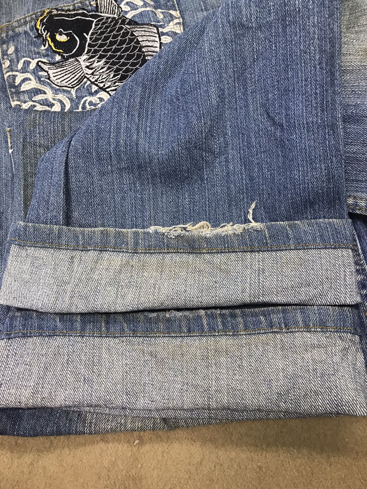 Japanese Brand × Kings Of Indigo Sukajan Koi fish denim nice design Size US 34 / EU 50 - 6 Thumbnail