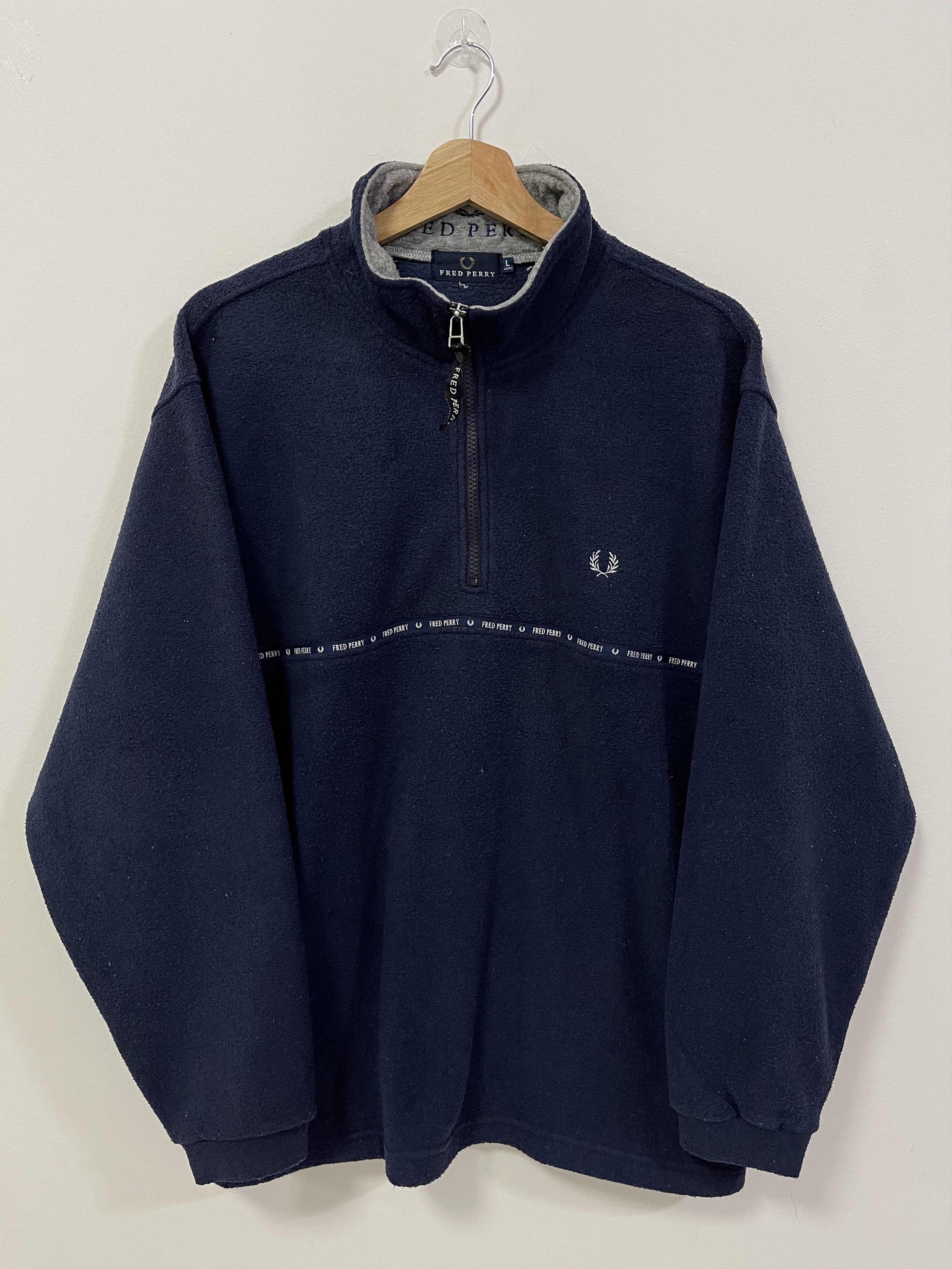 Fred Perry × Vintage Vintage Fred Perry Mini Logo Quarter Zip Fleece Sweatshirt Size US L / EU 52-54 / 3 - 1 Thumbnail