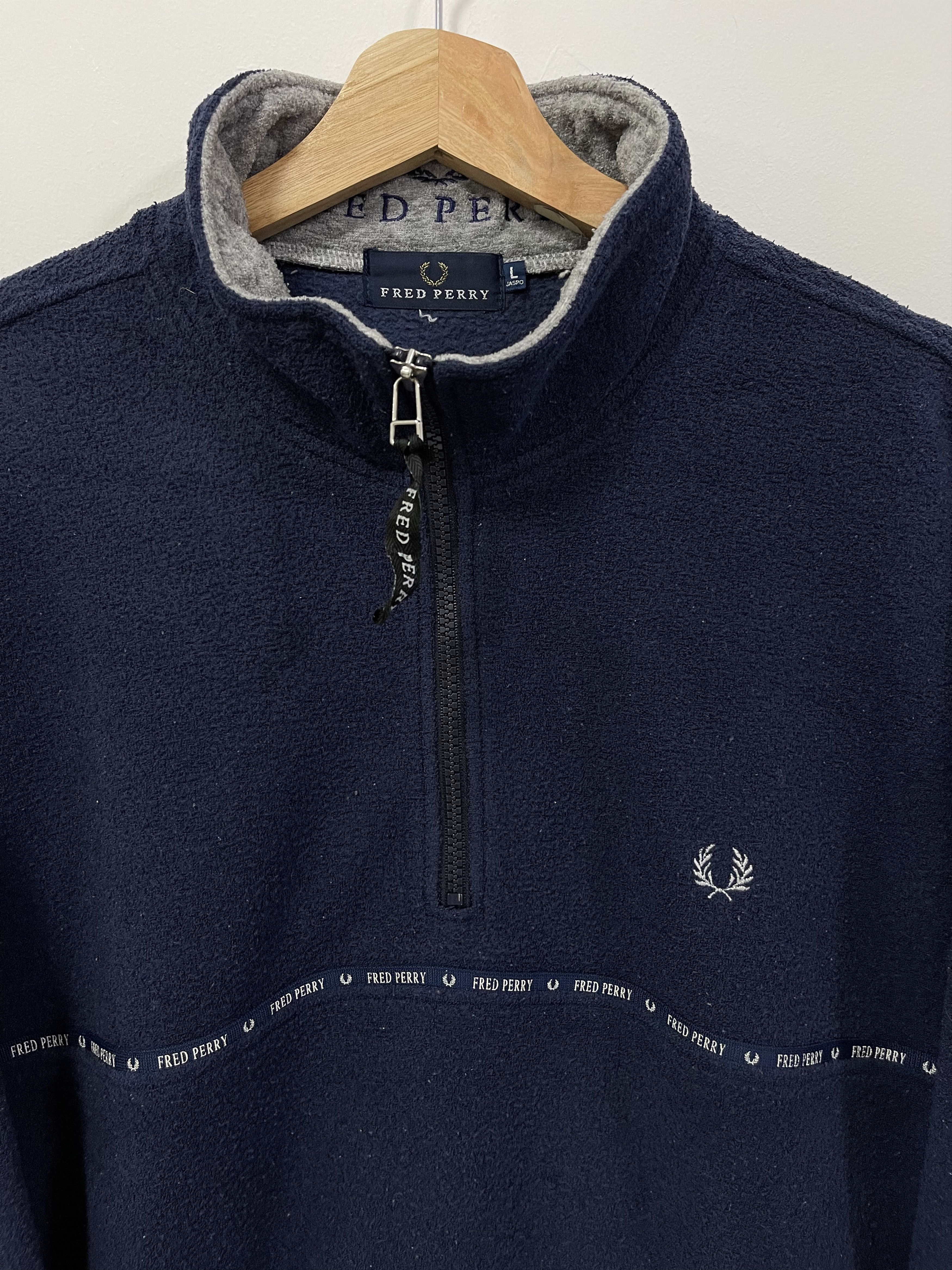 Fred Perry × Vintage Vintage Fred Perry Mini Logo Quarter Zip Fleece Sweatshirt Size US L / EU 52-54 / 3 - 2 Thumbnail