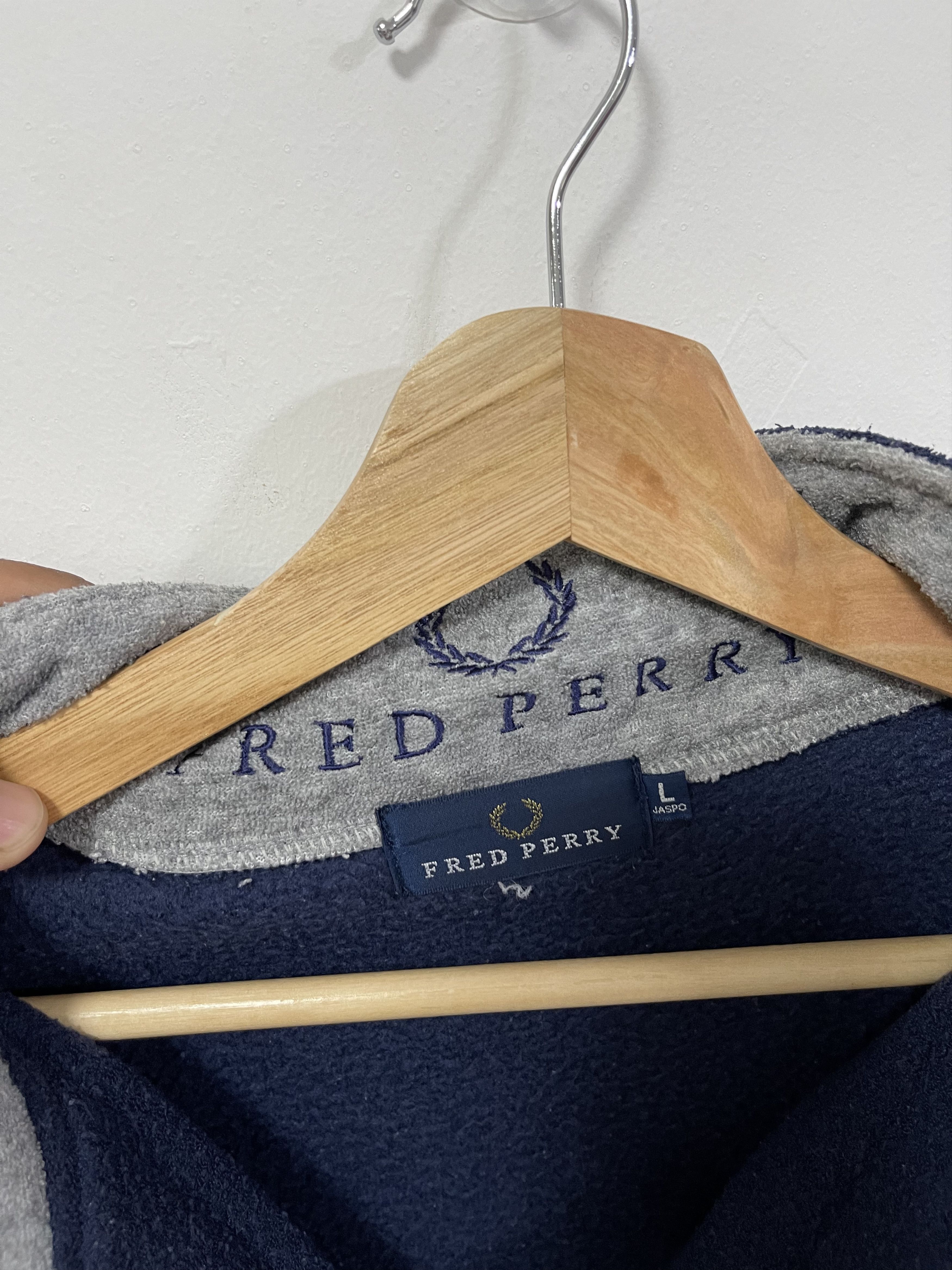Fred Perry × Vintage Vintage Fred Perry Mini Logo Quarter Zip Fleece Sweatshirt Size US L / EU 52-54 / 3 - 7 Thumbnail