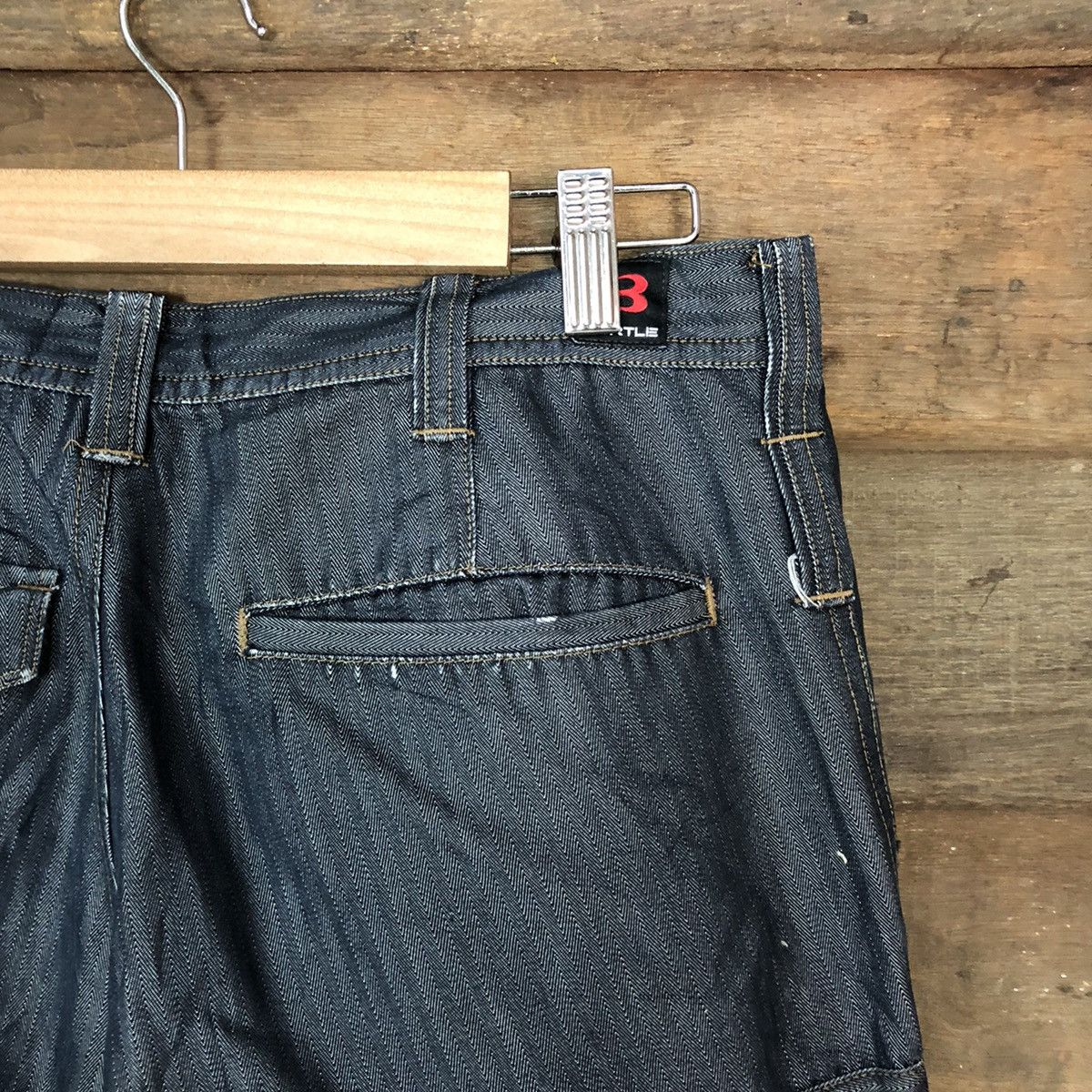 Japanese Brand Burtle Dark blue dirty multi pocket Cargo Pants #6907 Size US 32 / EU 48 - 14 Thumbnail