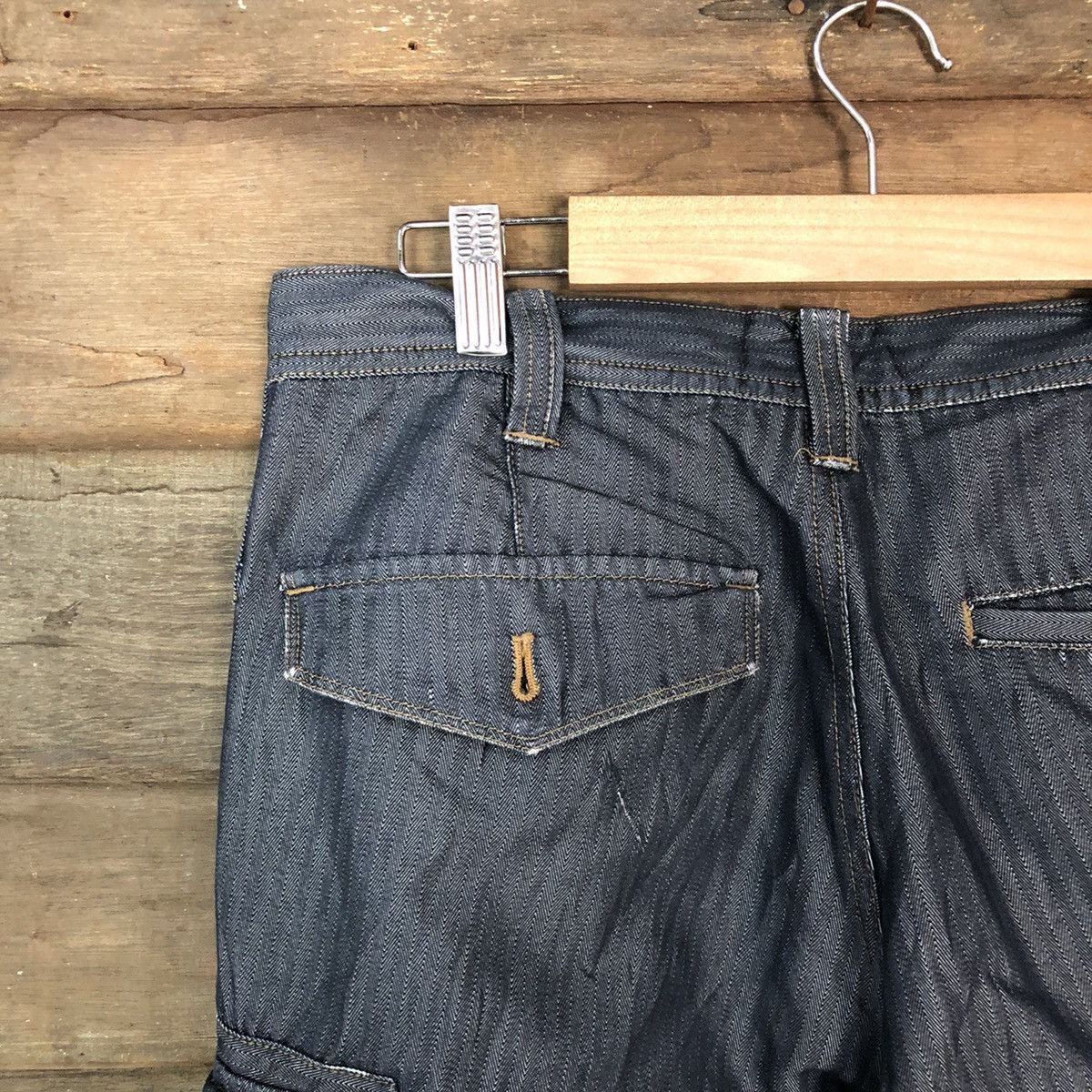 Japanese Brand Burtle Dark blue dirty multi pocket Cargo Pants #6907 Size US 32 / EU 48 - 13 Thumbnail