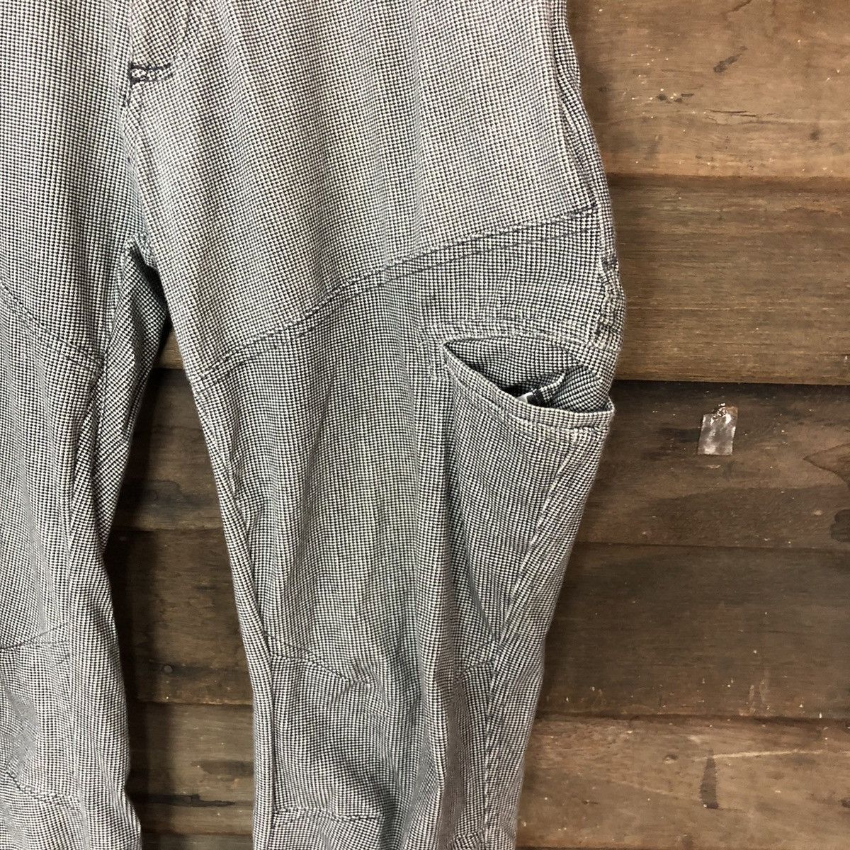 Japanese Brand Field Core Grey checkered multi pocket Cargo Pants #4566 Size US 35 - 7 Thumbnail