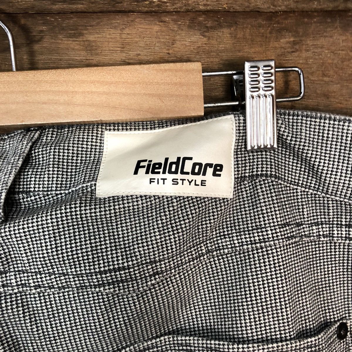 Japanese Brand Field Core Grey checkered multi pocket Cargo Pants #4566 Size US 35 - 16 Thumbnail
