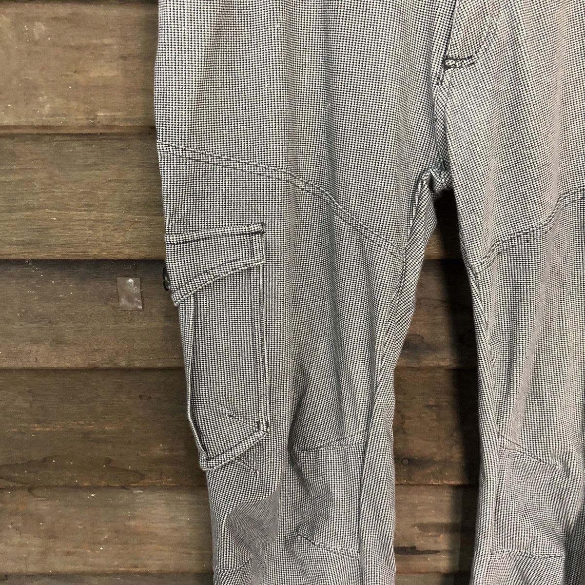 Japanese Brand Field Core Grey checkered multi pocket Cargo Pants #4566 Size US 35 - 6 Thumbnail