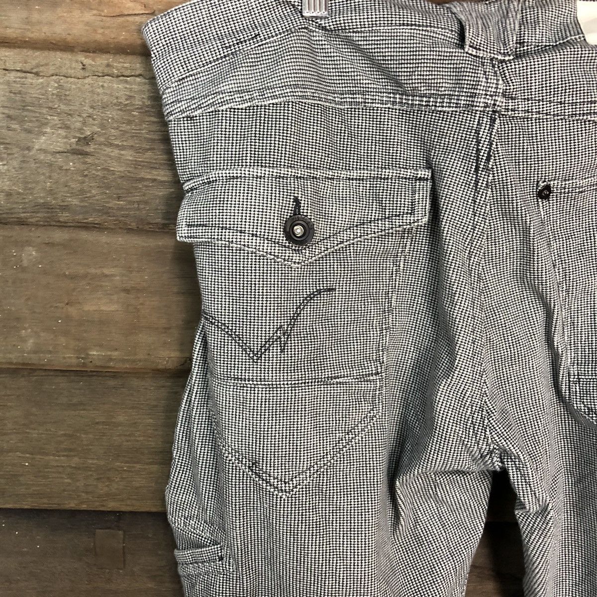 Japanese Brand Field Core Grey checkered multi pocket Cargo Pants #4566 Size US 35 - 14 Thumbnail