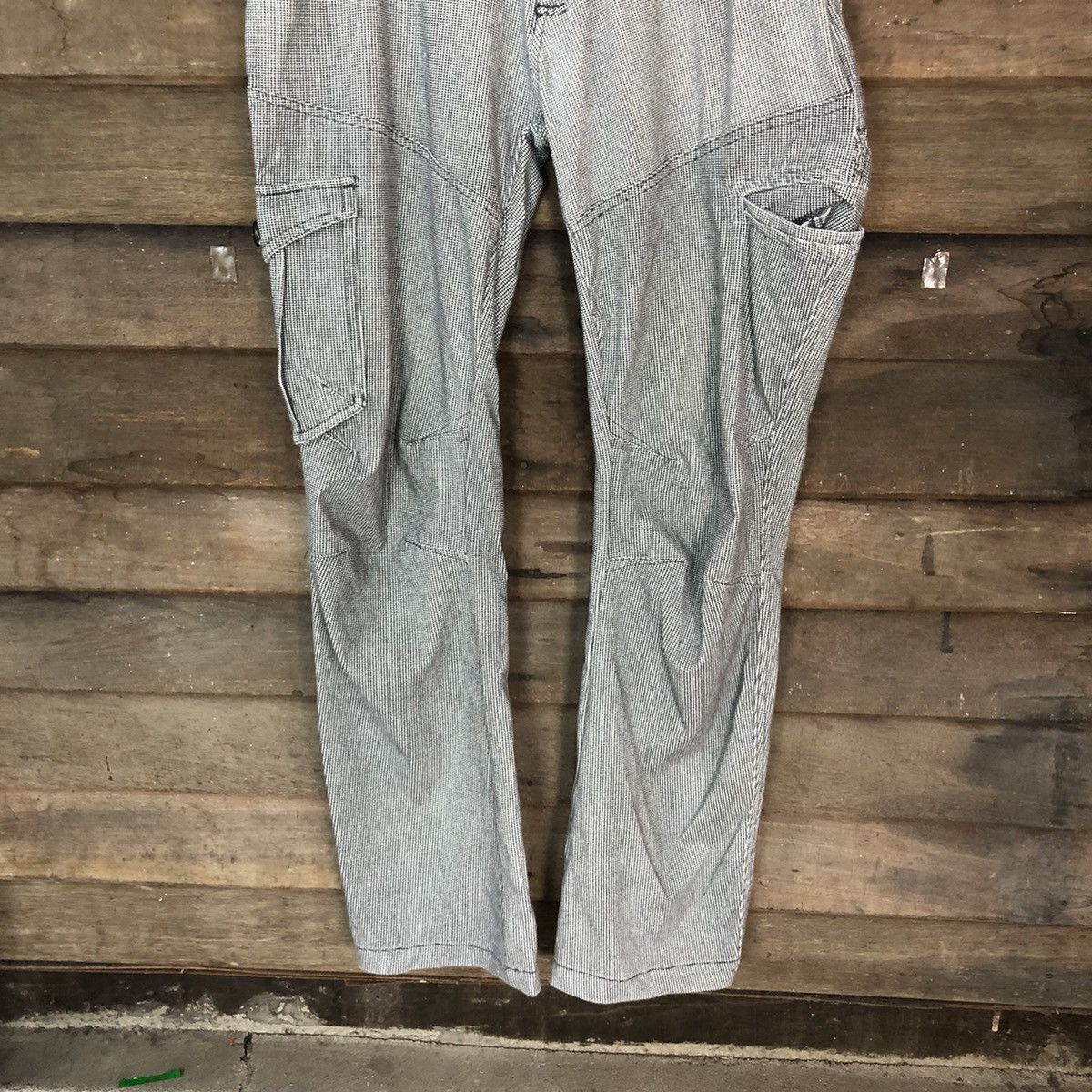 Japanese Brand Field Core Grey checkered multi pocket Cargo Pants #4566 Size US 35 - 3 Thumbnail