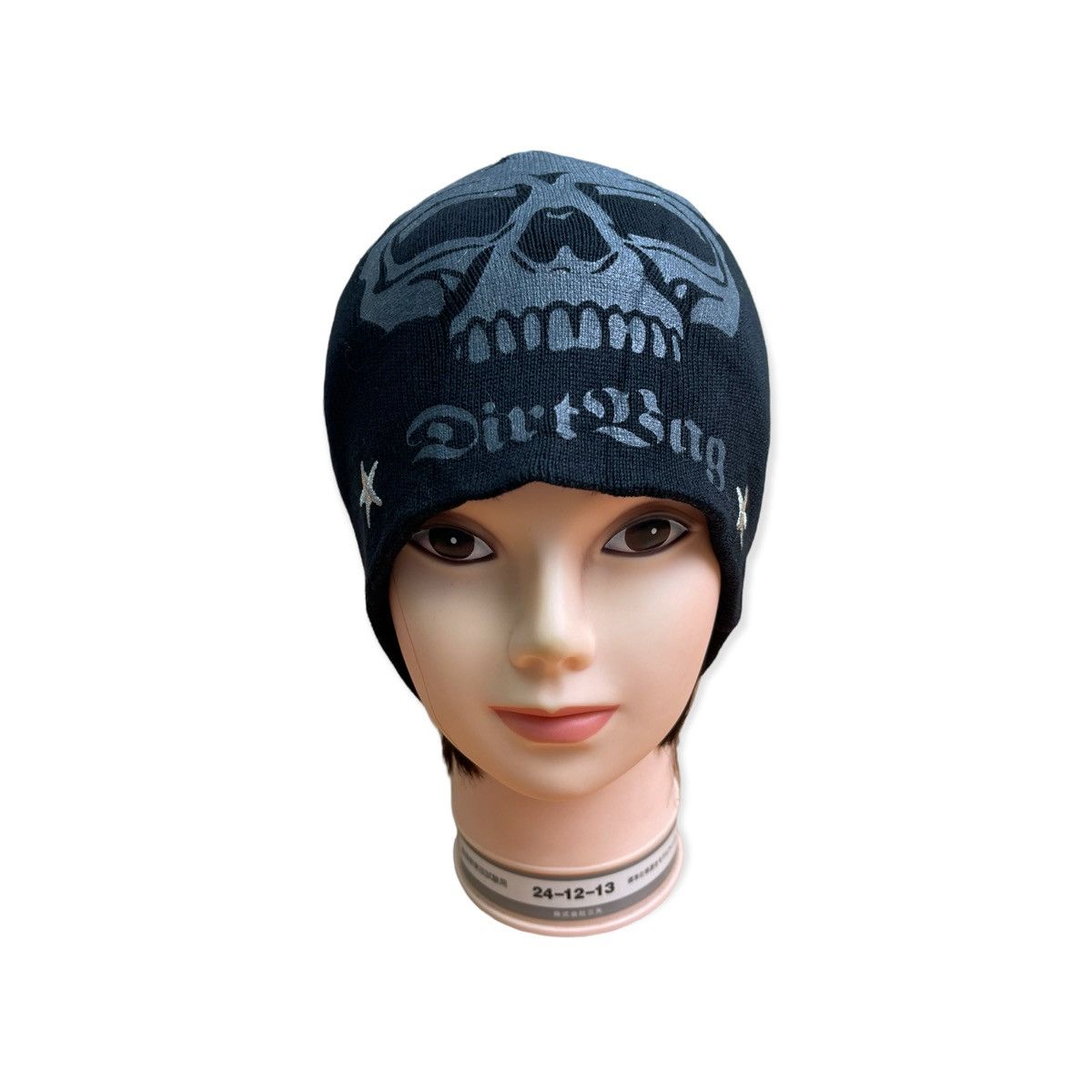 Vintage Dirt Bag Big Skull Printed Star Embroidered Beanie Hat b2 Size ONE SIZE - 2 Thumbnail