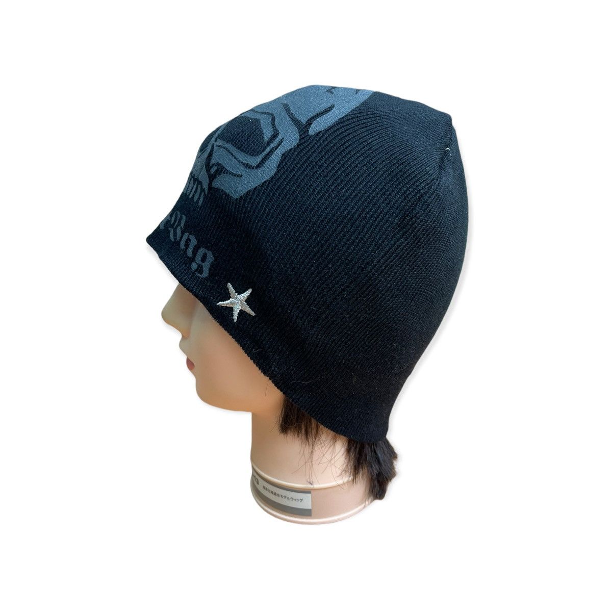 Vintage Dirt Bag Big Skull Printed Star Embroidered Beanie Hat b2 Size ONE SIZE - 4 Thumbnail
