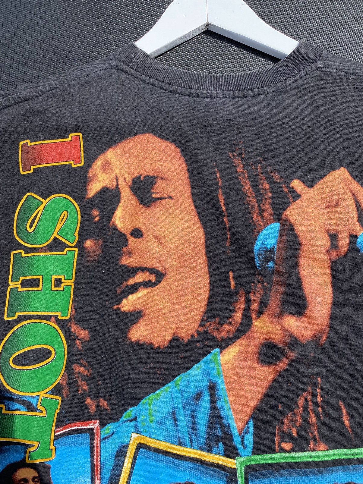 Band Tees RARE👮‍♀️Vintage 90s Bob Marley I Shot The Sheriff Allover Tee Size US L / EU 52-54 / 3 - 8 Thumbnail