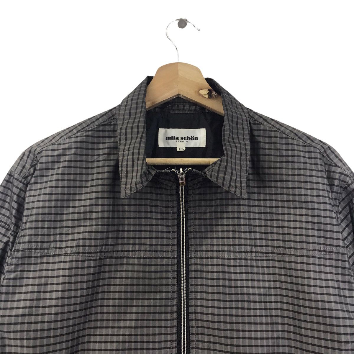 Mila Schon MILA SCHON Sports Italian Designer Check Grey Bomber Jacket Size US L / EU 52-54 / 3 - 2 Thumbnail