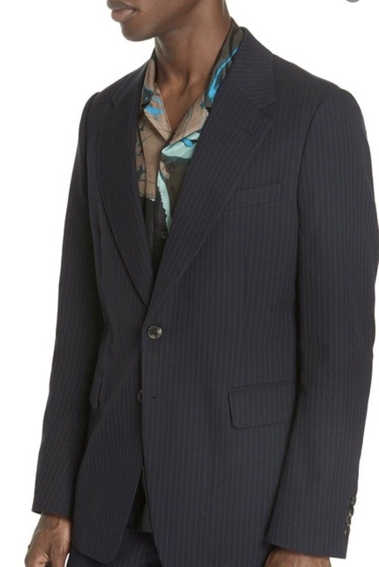 Dries Van Noten Dries Van Noten Burness Pinstripe Distressed Jacket Size US M / EU 48-50 / 2 - 1 Thumbnail