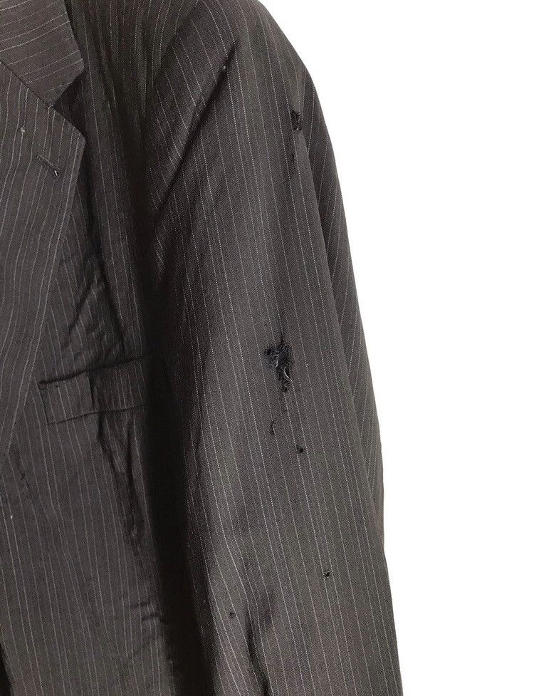 Dries Van Noten Dries Van Noten Burness Pinstripe Distressed Jacket Size US M / EU 48-50 / 2 - 9 Thumbnail