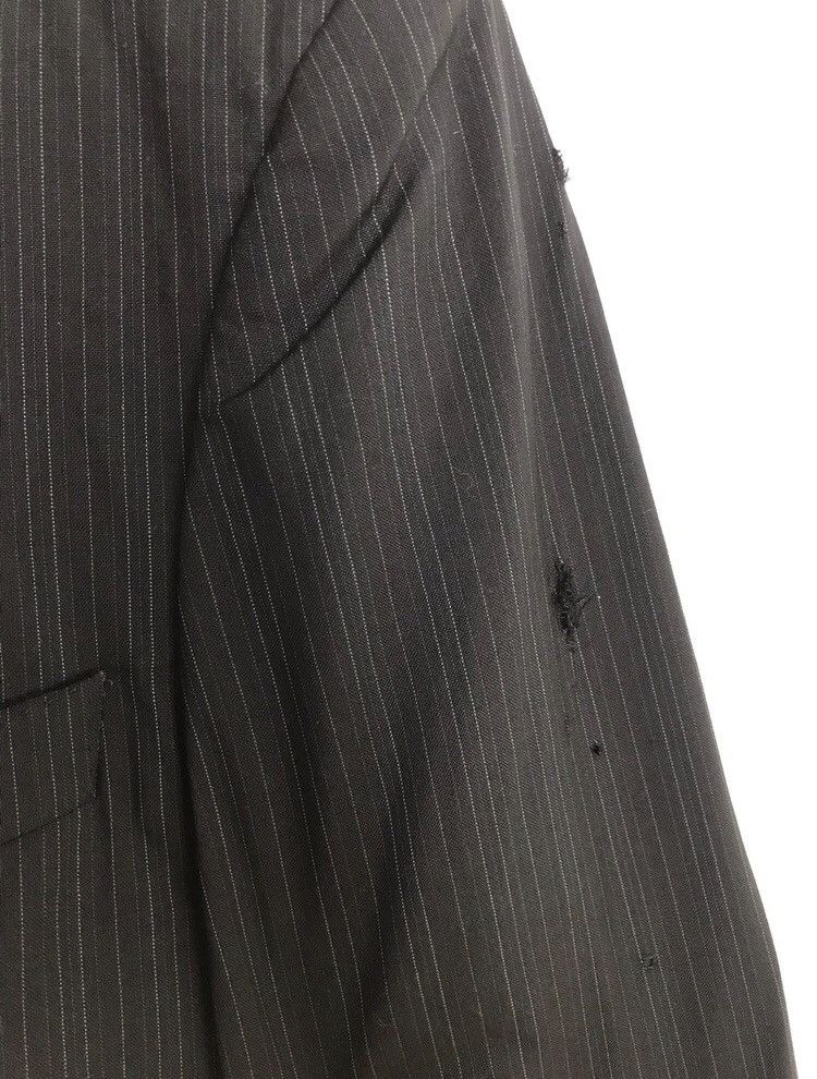 Dries Van Noten Dries Van Noten Burness Pinstripe Distressed Jacket Size US M / EU 48-50 / 2 - 10 Thumbnail