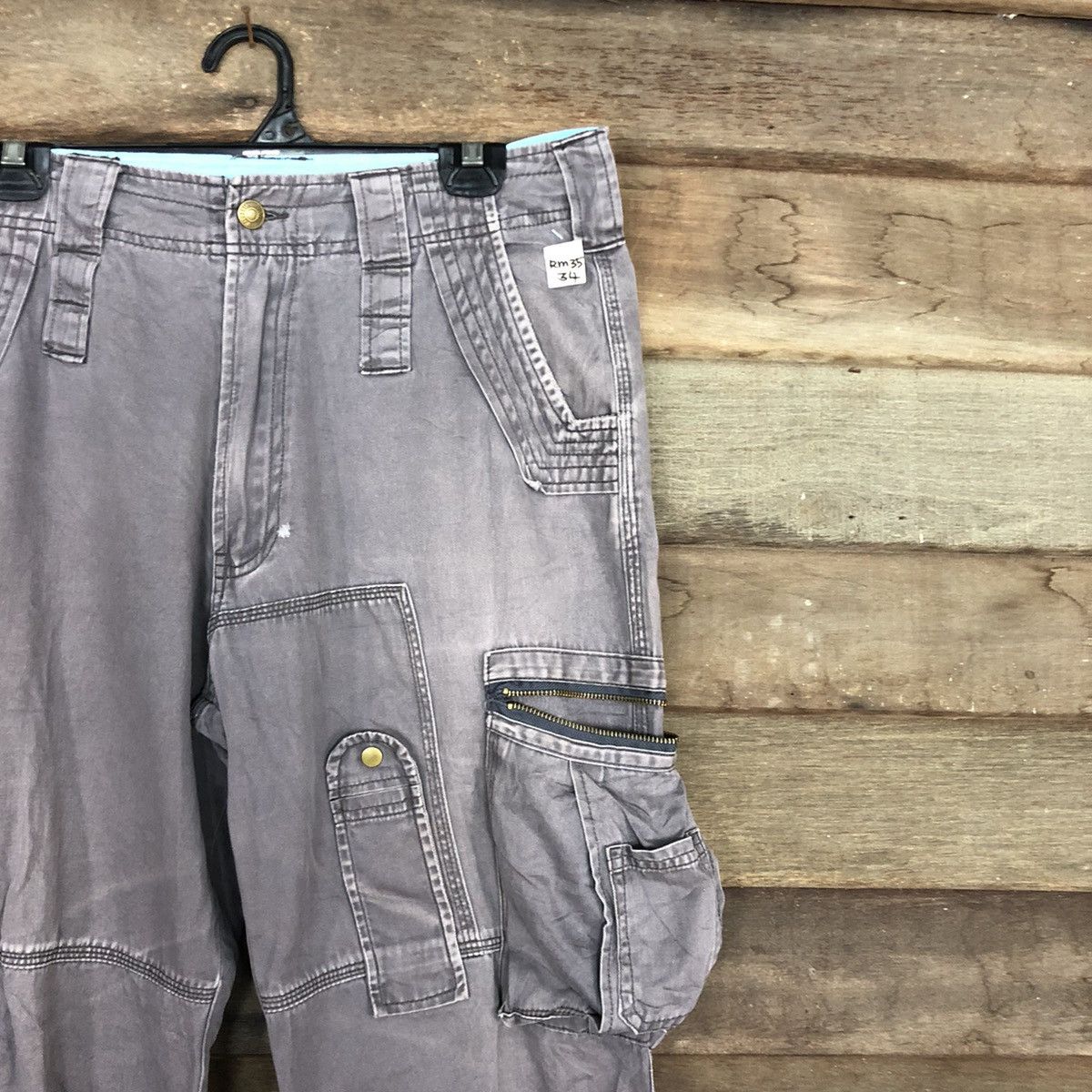 Japanese Brand Active Wear Grey Faded Multipocket Tactical Cargo Pant #A023 Size US 30 / EU 46 - 5 Thumbnail