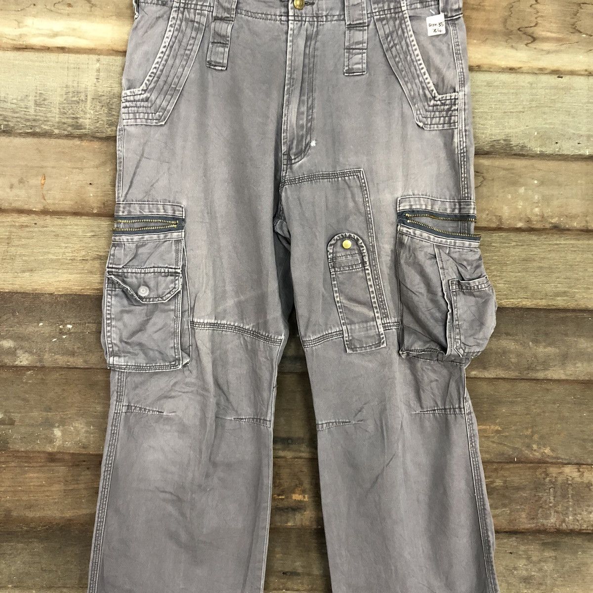 Japanese Brand Active Wear Grey Faded Multipocket Tactical Cargo Pant #A023 Size US 30 / EU 46 - 4 Thumbnail