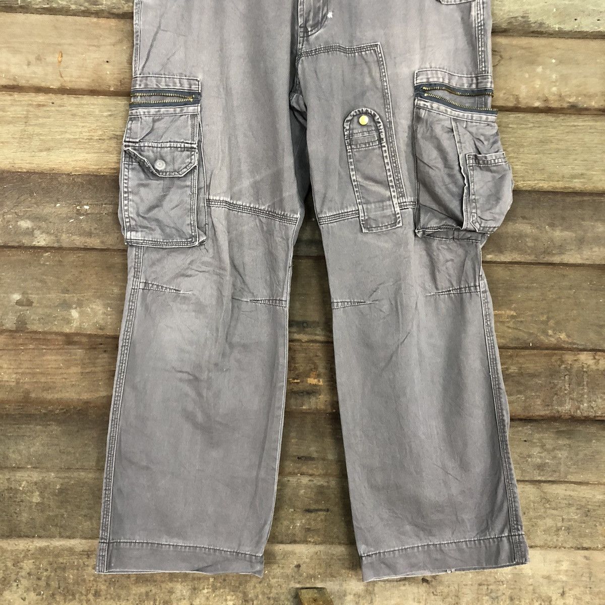 Japanese Brand Active Wear Grey Faded Multipocket Tactical Cargo Pant #A023 Size US 30 / EU 46 - 3 Thumbnail