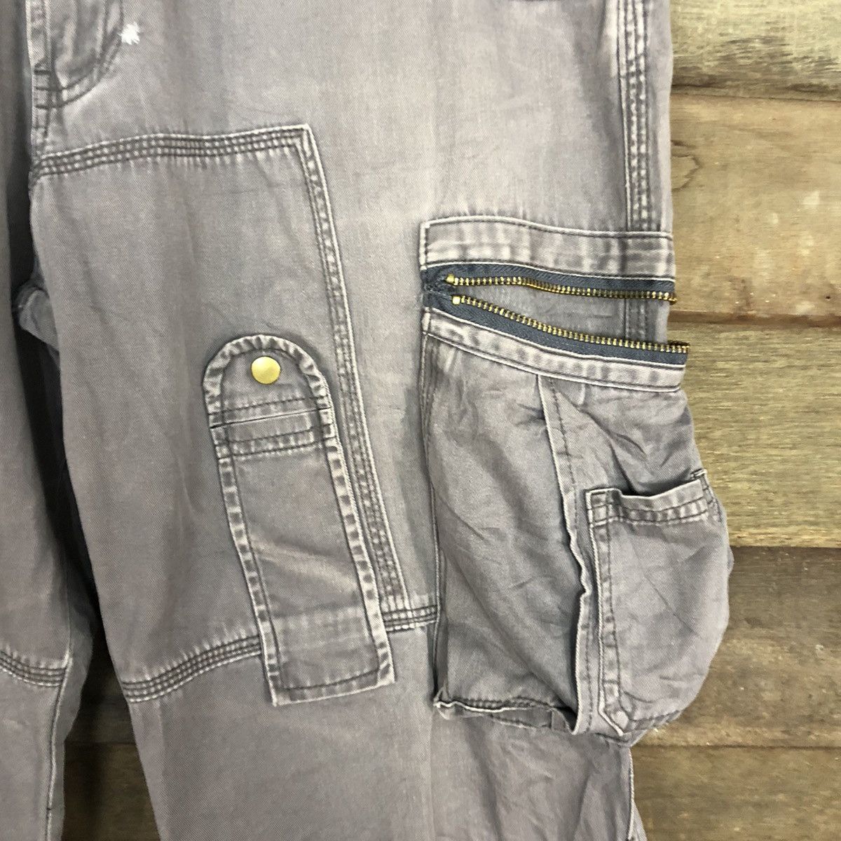 Japanese Brand Active Wear Grey Faded Multipocket Tactical Cargo Pant #A023 Size US 30 / EU 46 - 7 Thumbnail