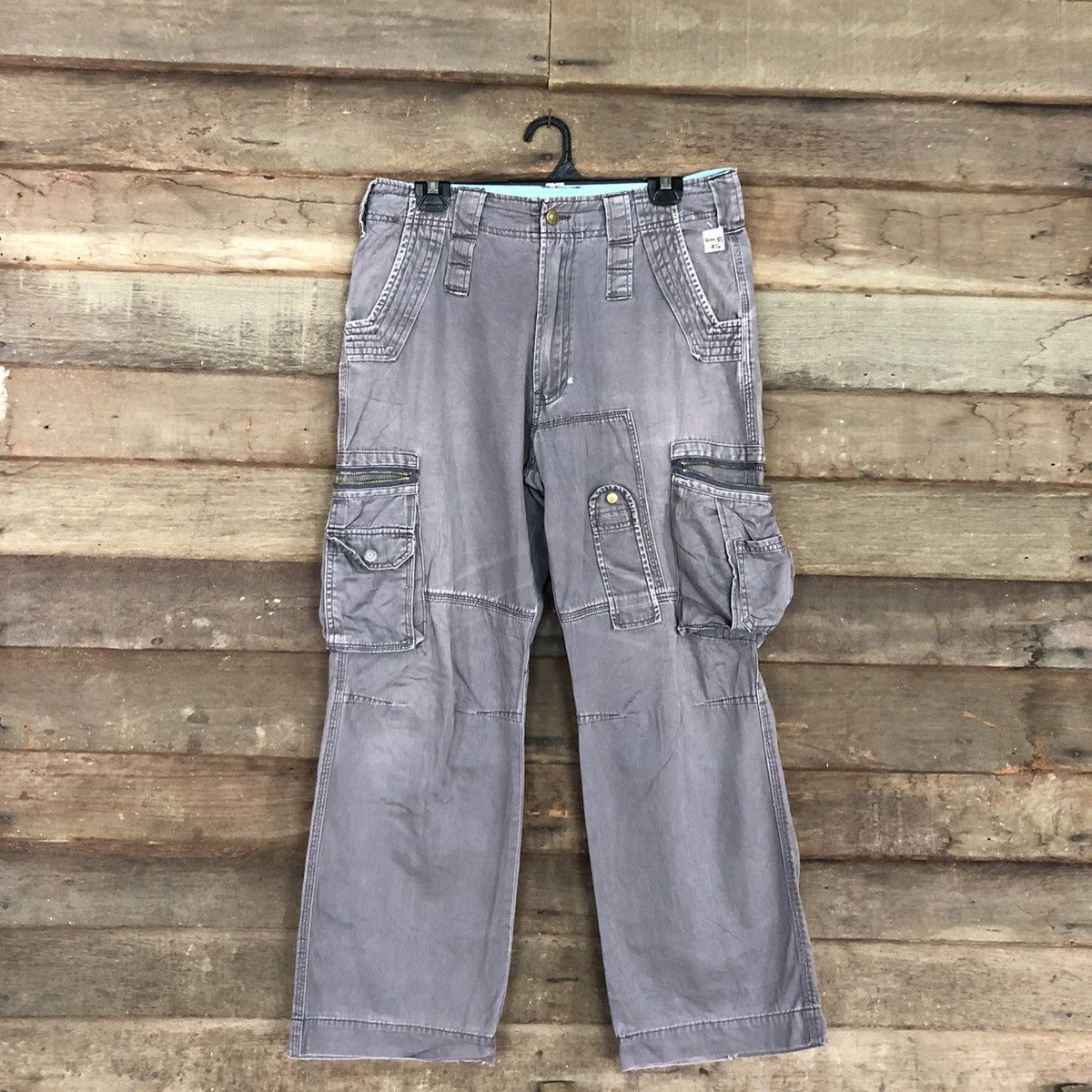image of Active Wear Grey Faded Multipocket Tactical Cargo Pant A023, Men's (Size 30)