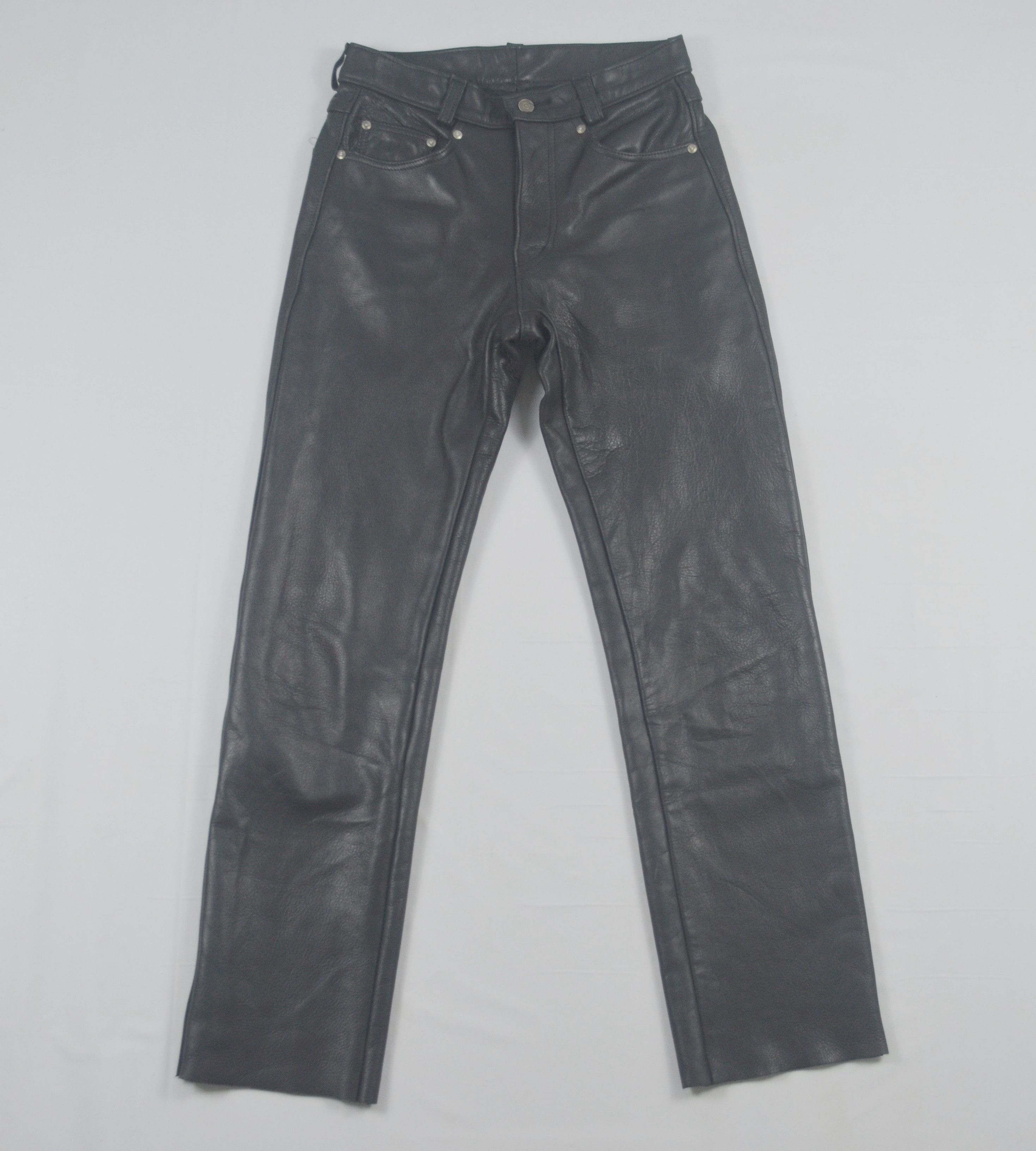 image of 80's Schott Nyc Heavy Leather Pants Made In Usa in Black, Men's (Size 30)