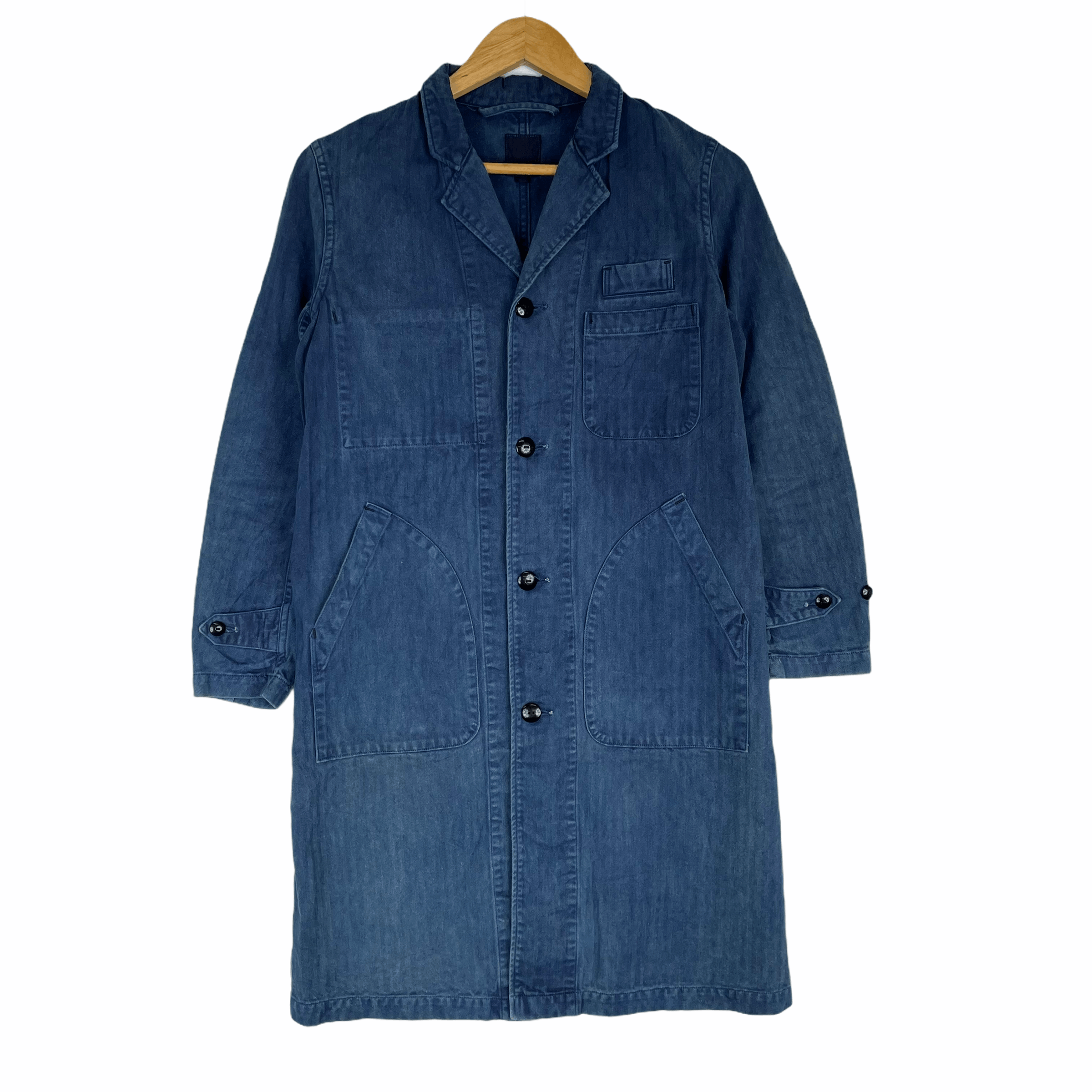 Sanca SANCA Japanese Brand Long Blue Denim Jacket Size US S / EU 44-46 / 1 - 1 Thumbnail
