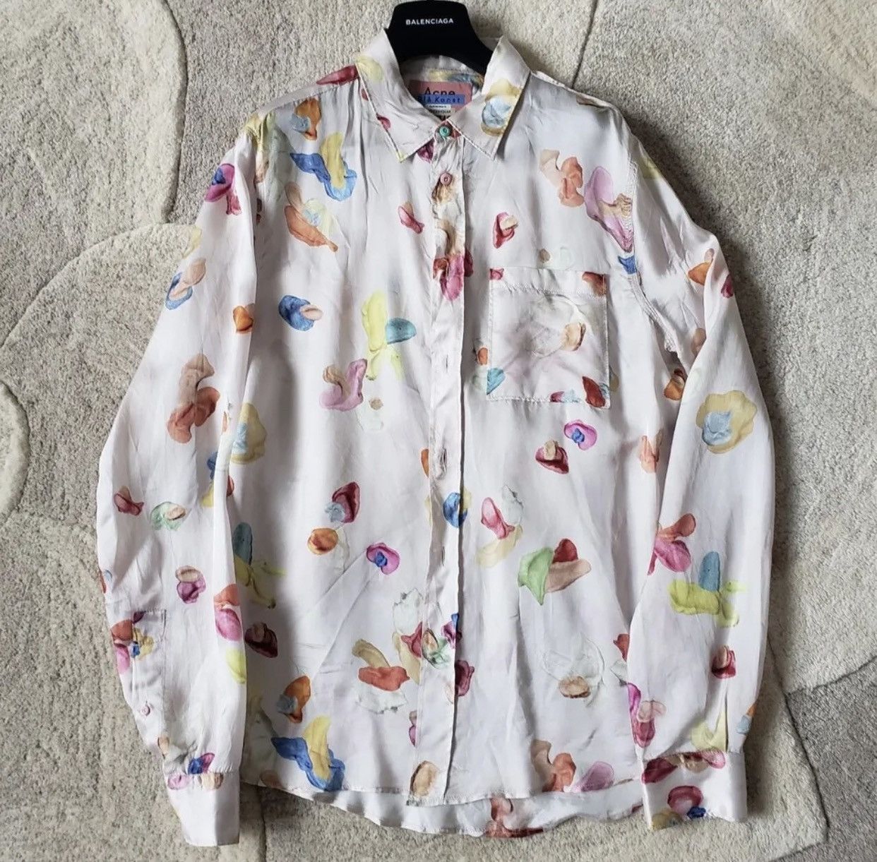 image of Grail Acne Studios Exclusive Printed Button Up Shirt, Men's (Size Medium)