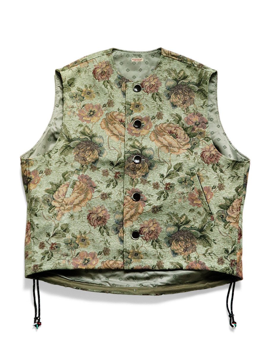 image of Kapital Goblin Jacquard Vest in Green, Men's (Size XL)