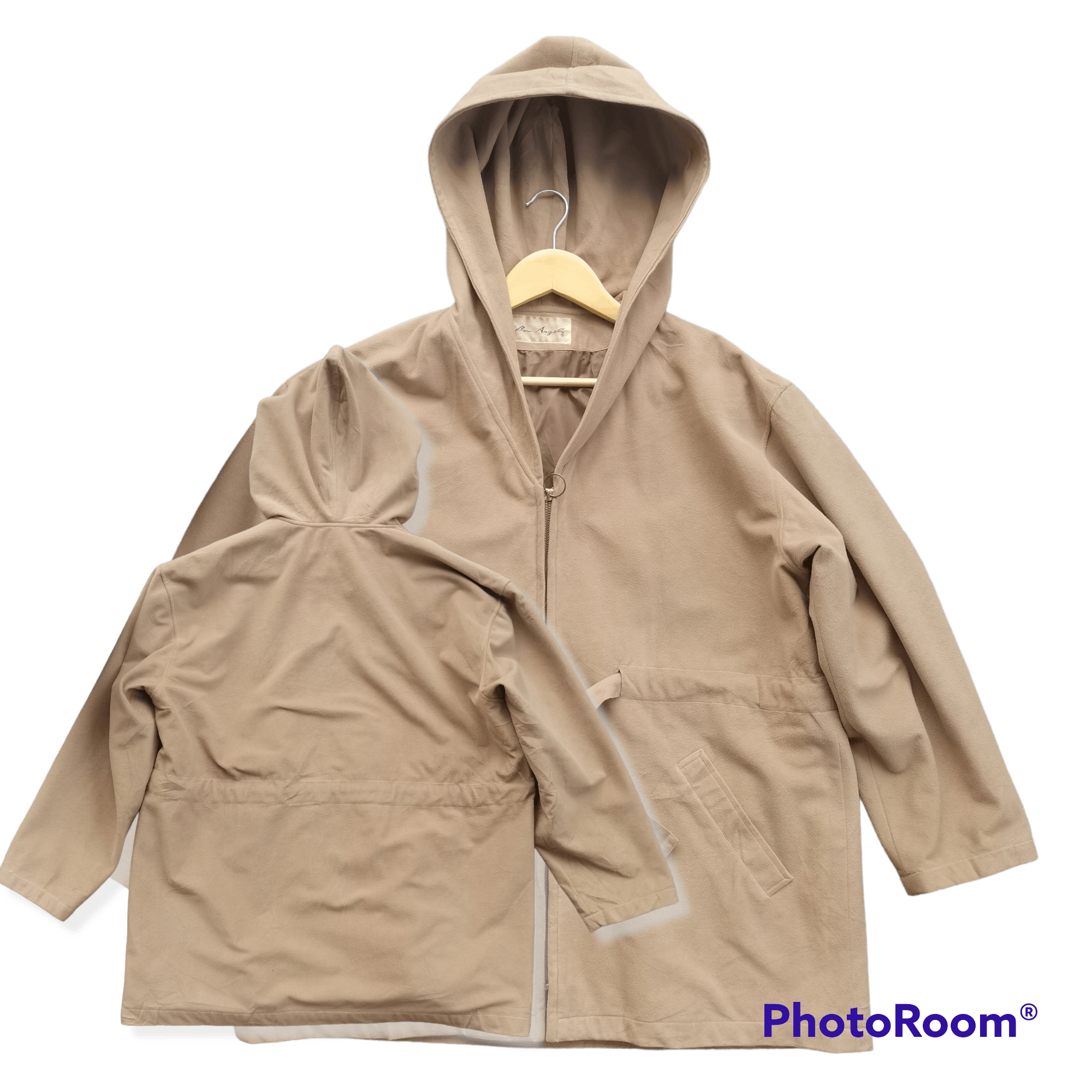 image of Vintage Bow Angel Belted Hoodie Jacket in All Nude, Men's (Size Medium)
