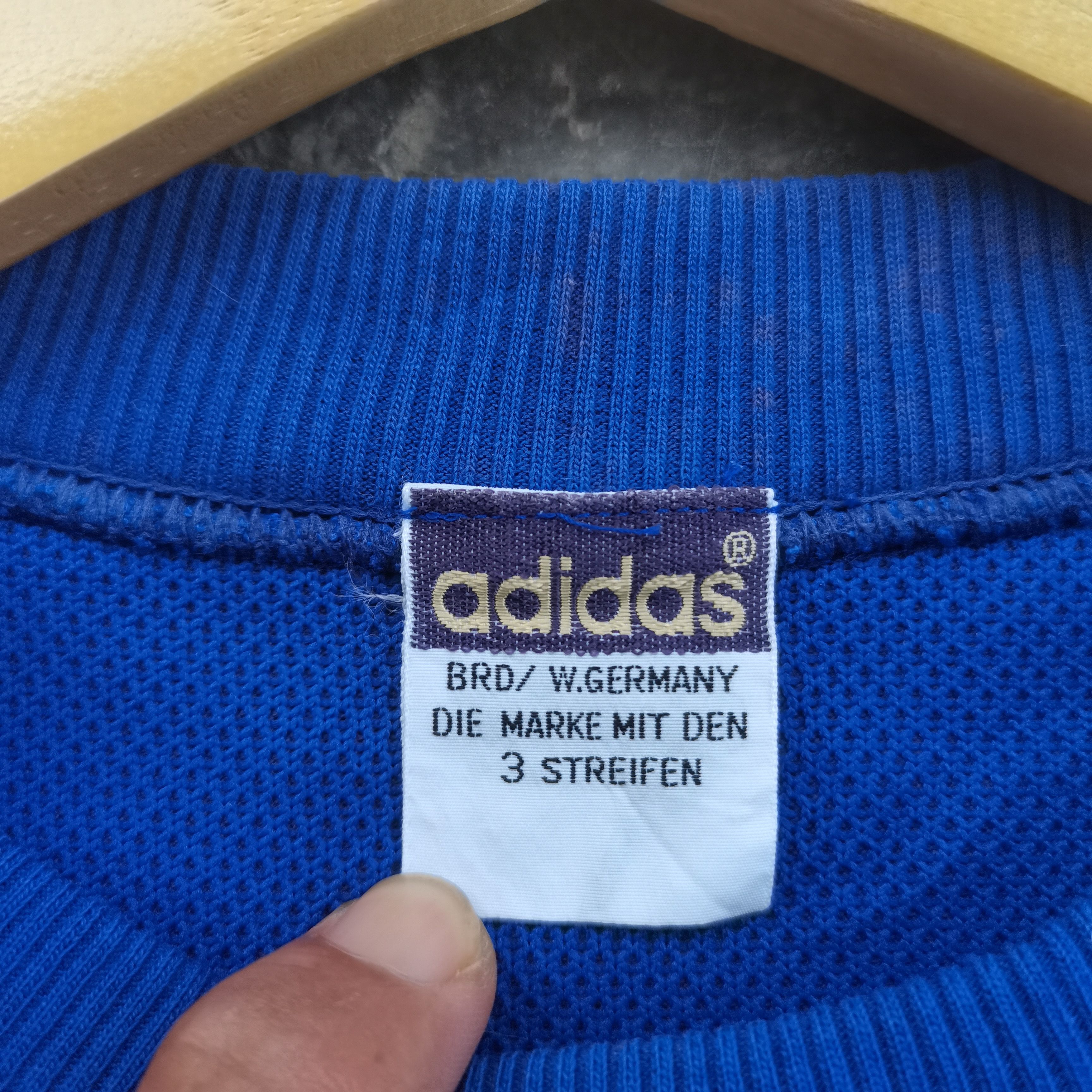 Adidas × Descente × Vintage Vintage 80s ADIDAS TECHNO Acid Wash 3 Stripes Sweatshirt Size US M / EU 48-50 / 2 - 16 Thumbnail