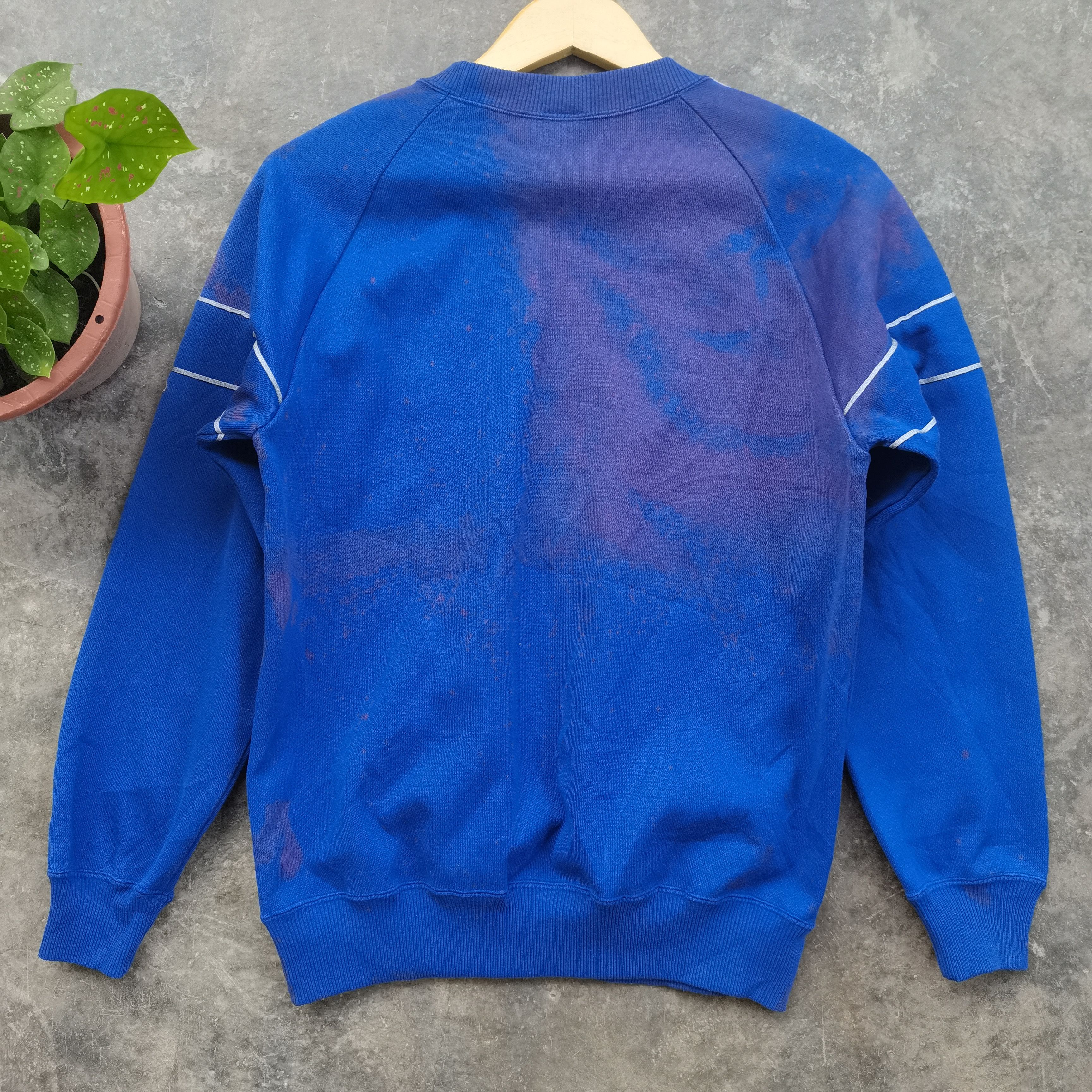 Adidas × Descente × Vintage Vintage 80s ADIDAS TECHNO Acid Wash 3 Stripes Sweatshirt Size US M / EU 48-50 / 2 - 7 Thumbnail