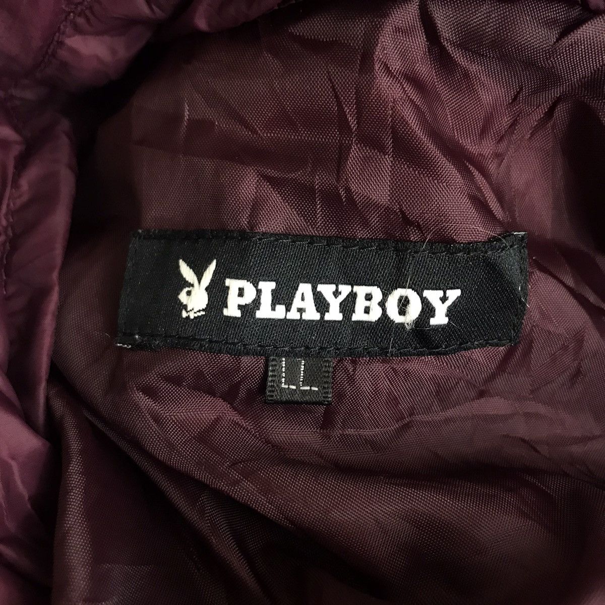 Playboy Vintage PLAYBOY Puffer Bomber Maroon Down Jacket Size US L / EU 52-54 / 3 - 3 Thumbnail