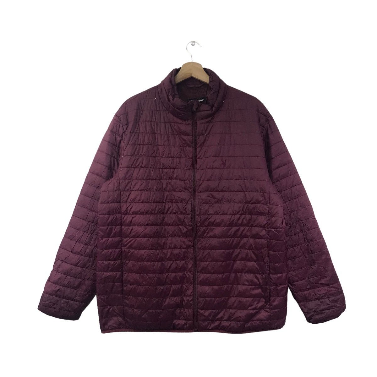 Playboy Vintage PLAYBOY Puffer Bomber Maroon Down Jacket Size US L / EU 52-54 / 3 - 1 Thumbnail