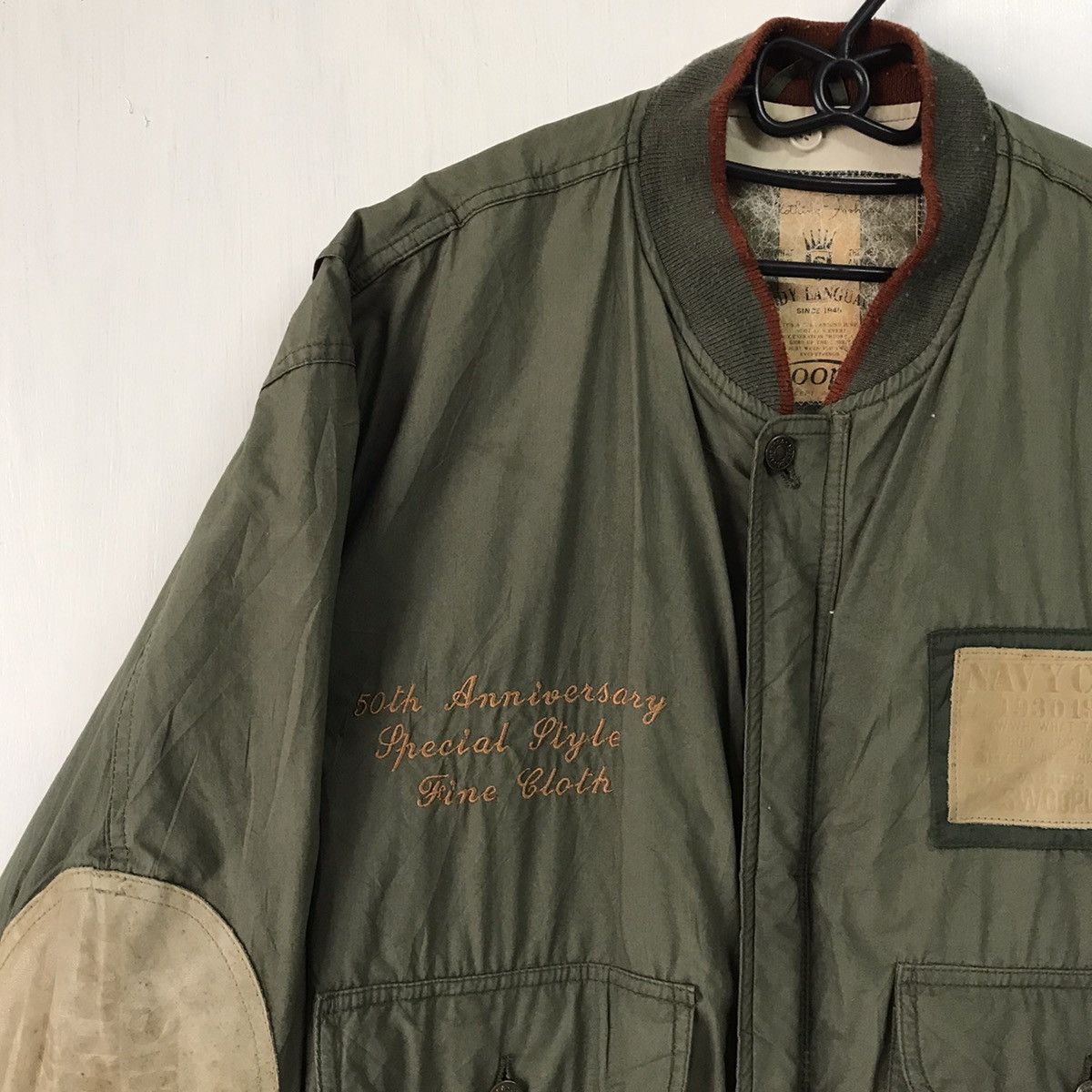 Japanese Brand 💥Steals💥Rare Swooplex Navy Chic Bomber Jacket Size US L / EU 52-54 / 3 - 6 Thumbnail