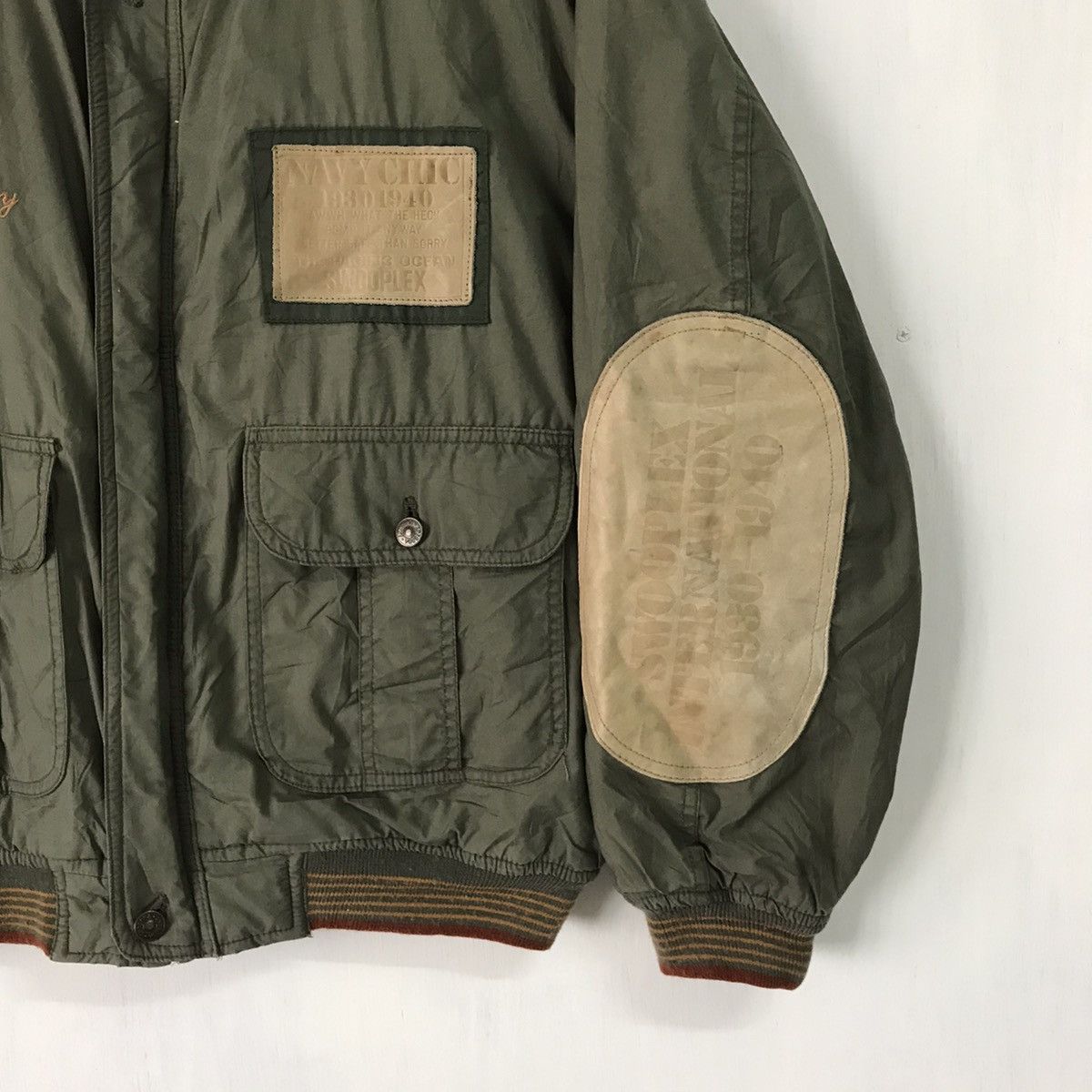 Japanese Brand 💥Steals💥Rare Swooplex Navy Chic Bomber Jacket Size US L / EU 52-54 / 3 - 4 Thumbnail
