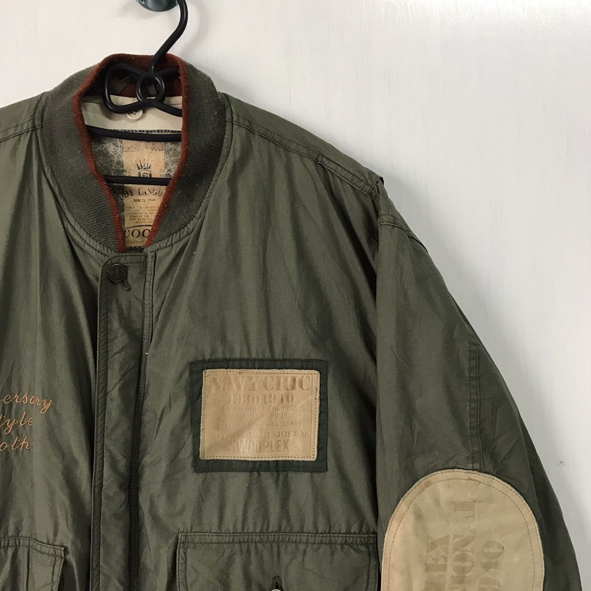 Japanese Brand 💥Steals💥Rare Swooplex Navy Chic Bomber Jacket Size US L / EU 52-54 / 3 - 5 Thumbnail