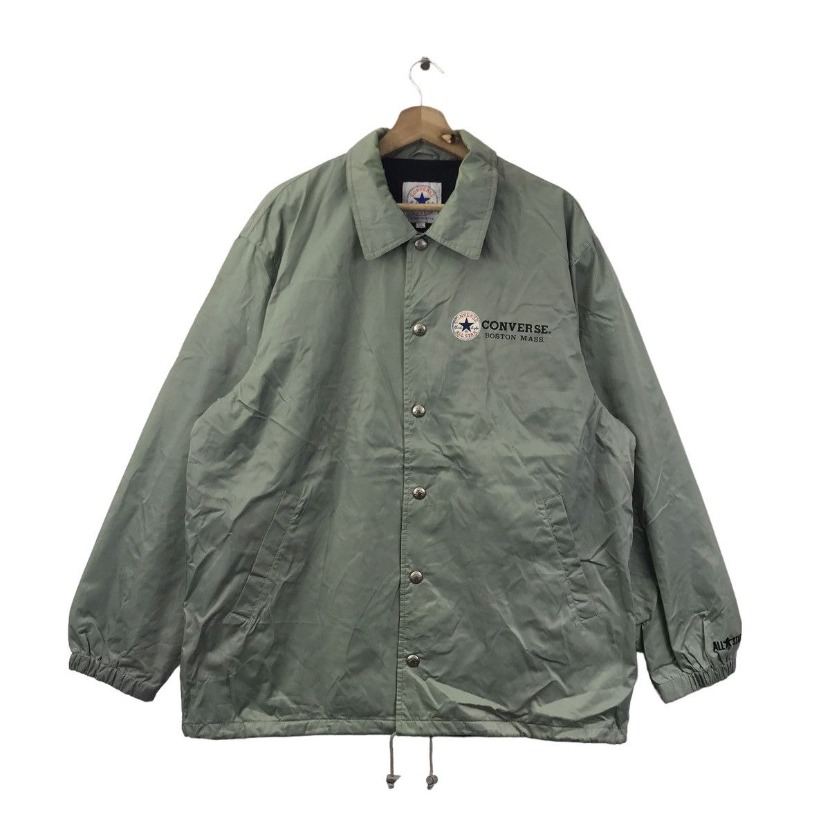 Converse CONVERSE ALL STAR Grey Windbreaker Coach Jacket Varsity Size US XL / EU 56 / 4 - 3 Thumbnail