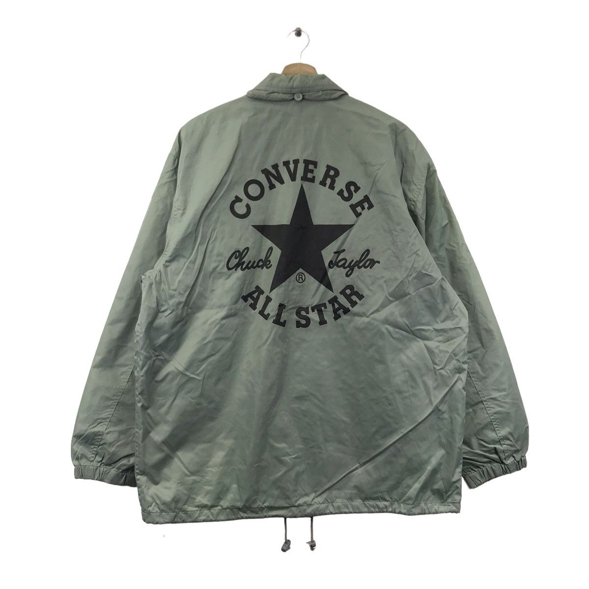 Converse CONVERSE ALL STAR Grey Windbreaker Coach Jacket Varsity Size US XL / EU 56 / 4 - 1 Thumbnail