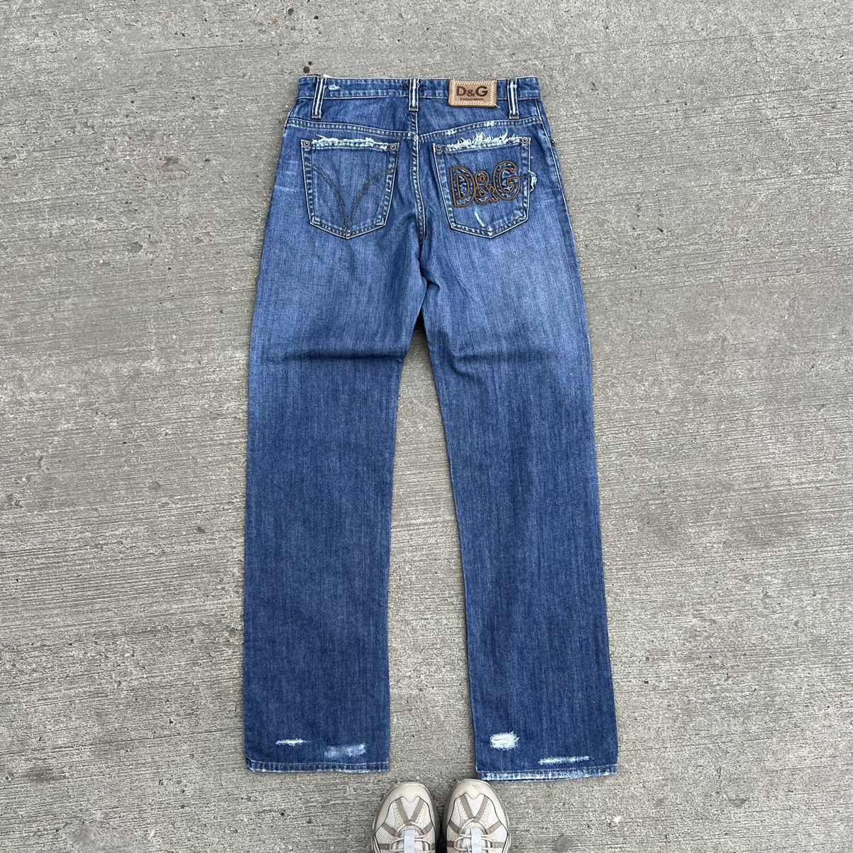 Jean Dolce & Gabbana Vintage Marron Coton Vieilli - Taille 34/IT48 - Neuf Avec étiquettes