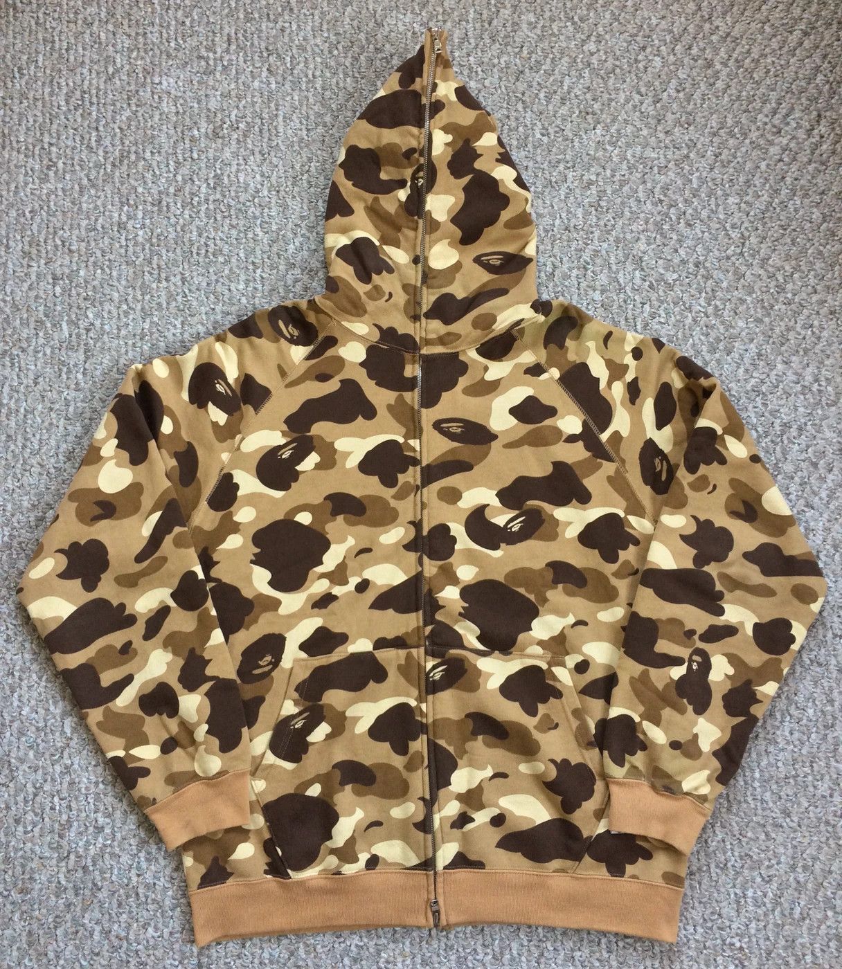 Bape OG Bape Tan Camo Full Zip Hoodie Size US M / EU 48-50 / 2 - 2 Thumbnail