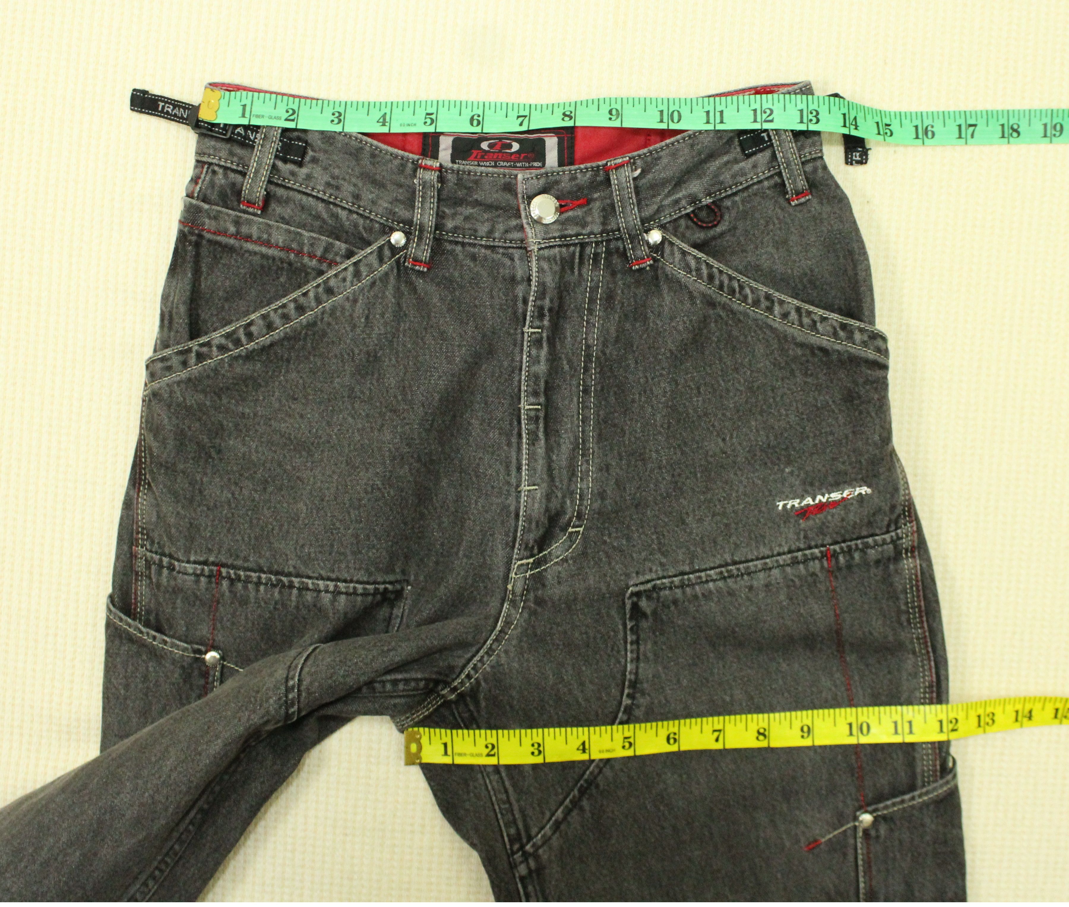 JNCO × Japanese Brand TRANSER Pants Denim Utility Multipockets Patchwork Denim Size US 26 / EU 42 - 24 Thumbnail