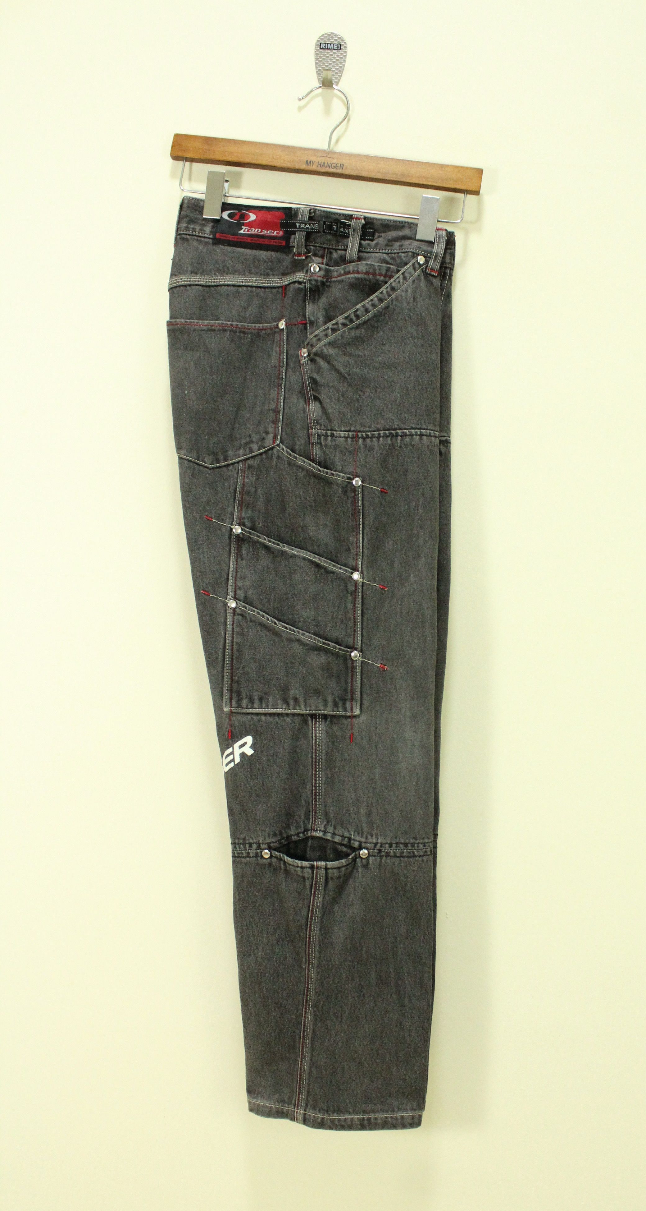 JNCO × Japanese Brand TRANSER Pants Denim Utility Multipockets Patchwork Denim Size US 26 / EU 42 - 2 Thumbnail