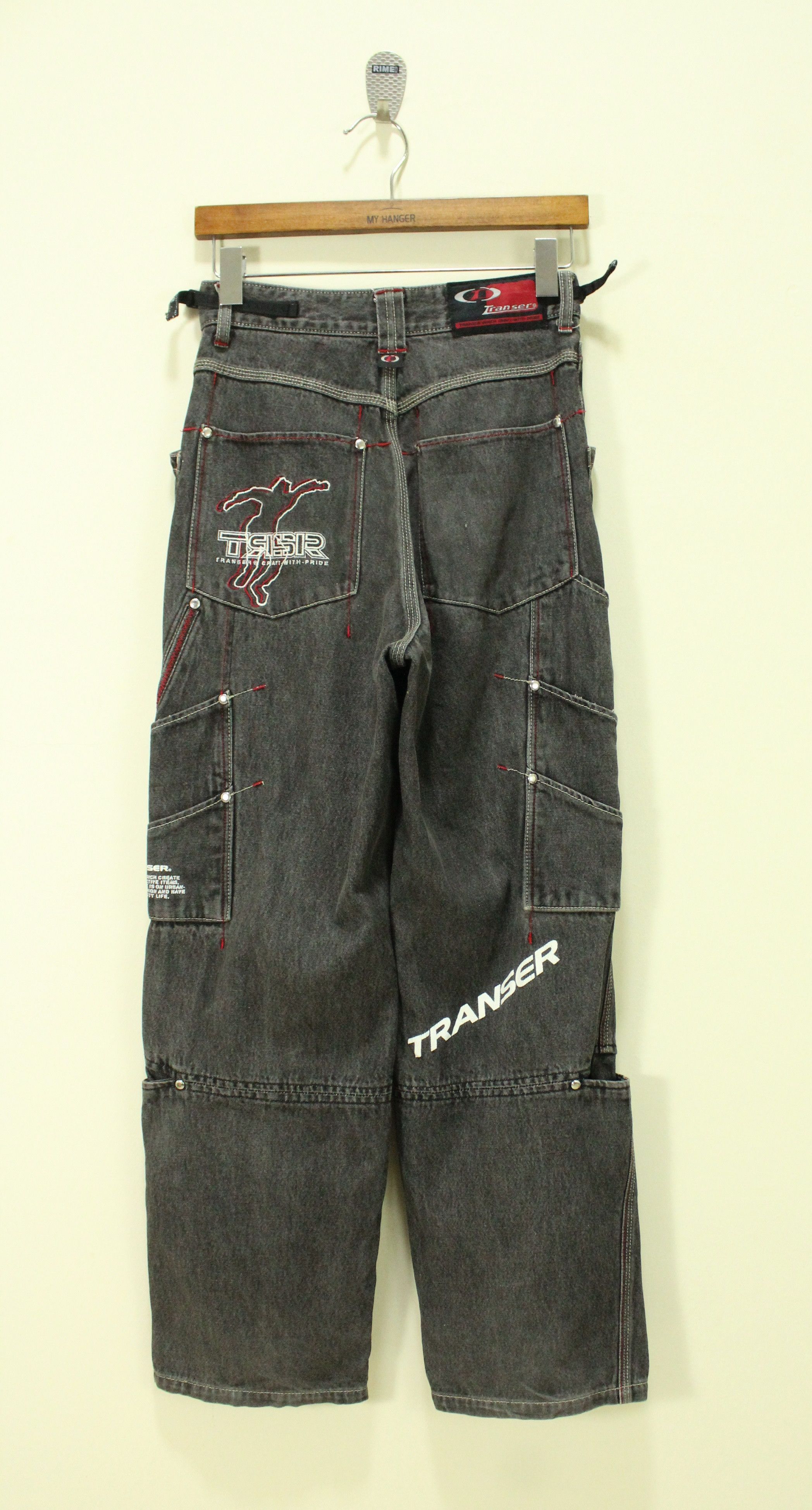 JNCO × Japanese Brand TRANSER Pants Denim Utility Multipockets Patchwork Denim Size US 26 / EU 42 - 7 Thumbnail