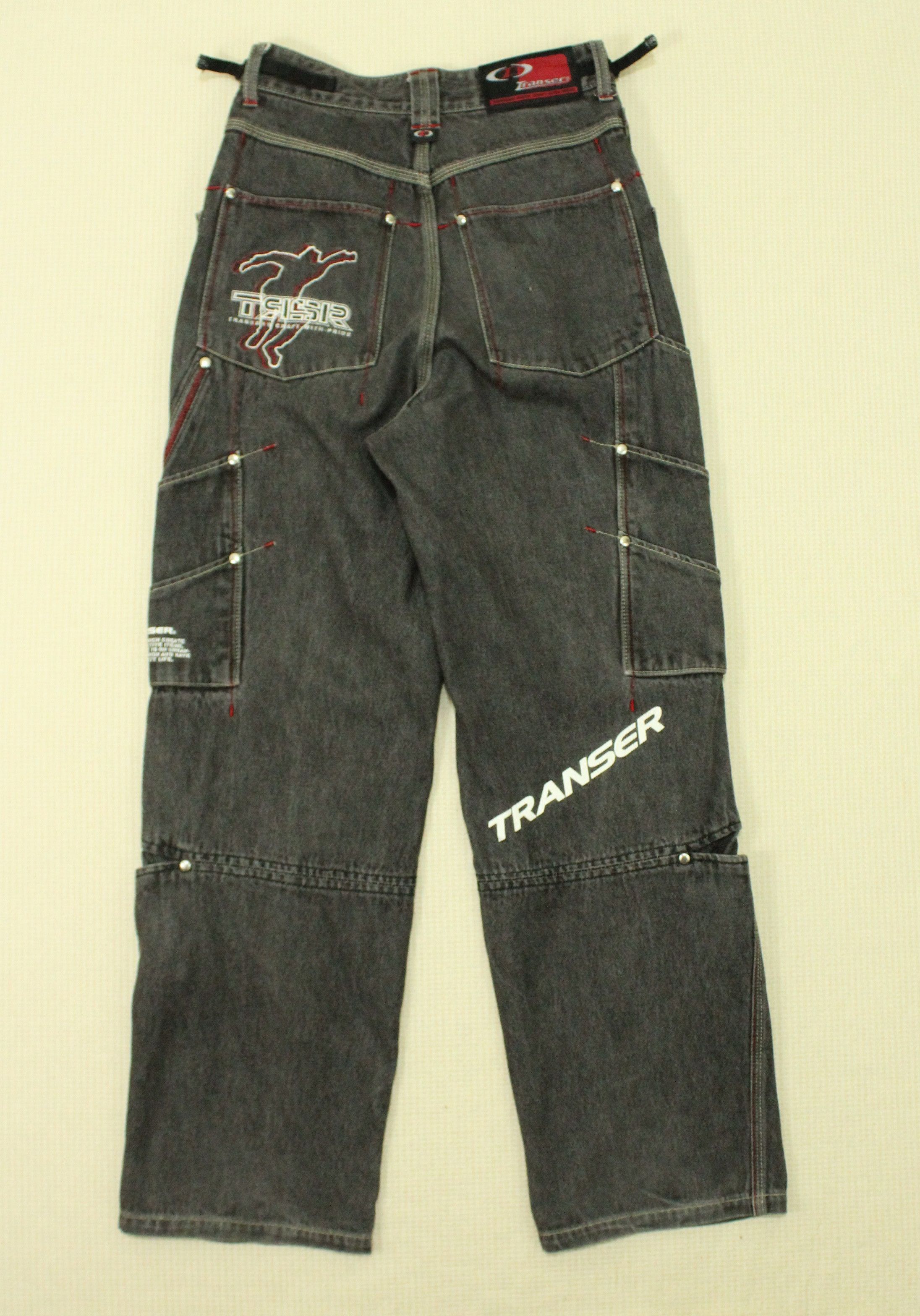 JNCO × Japanese Brand TRANSER Pants Denim Utility Multipockets Patchwork Denim Size US 26 / EU 42 - 14 Thumbnail
