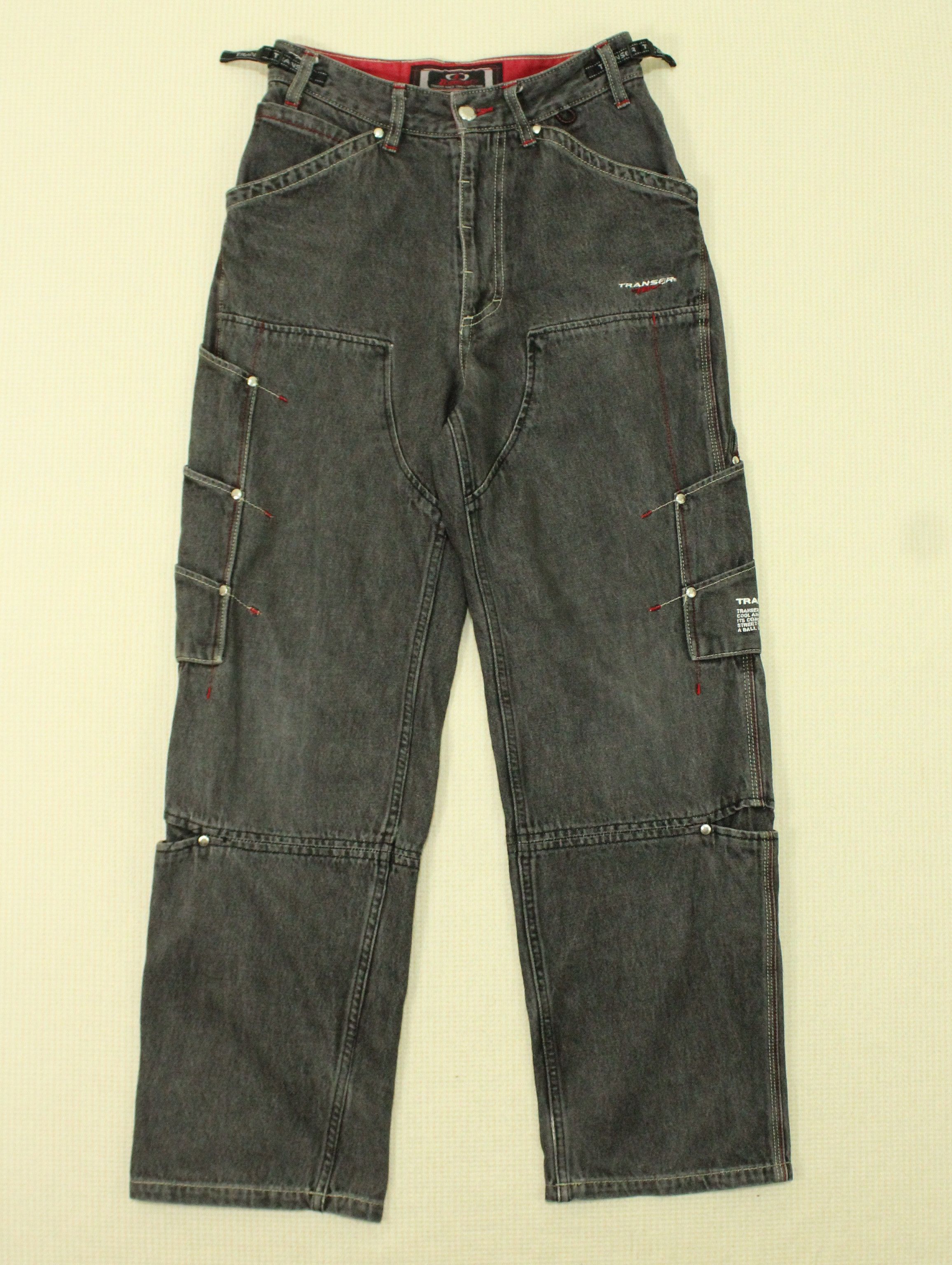JNCO × Japanese Brand TRANSER Pants Denim Utility Multipockets Patchwork Denim Size US 26 / EU 42 - 13 Thumbnail