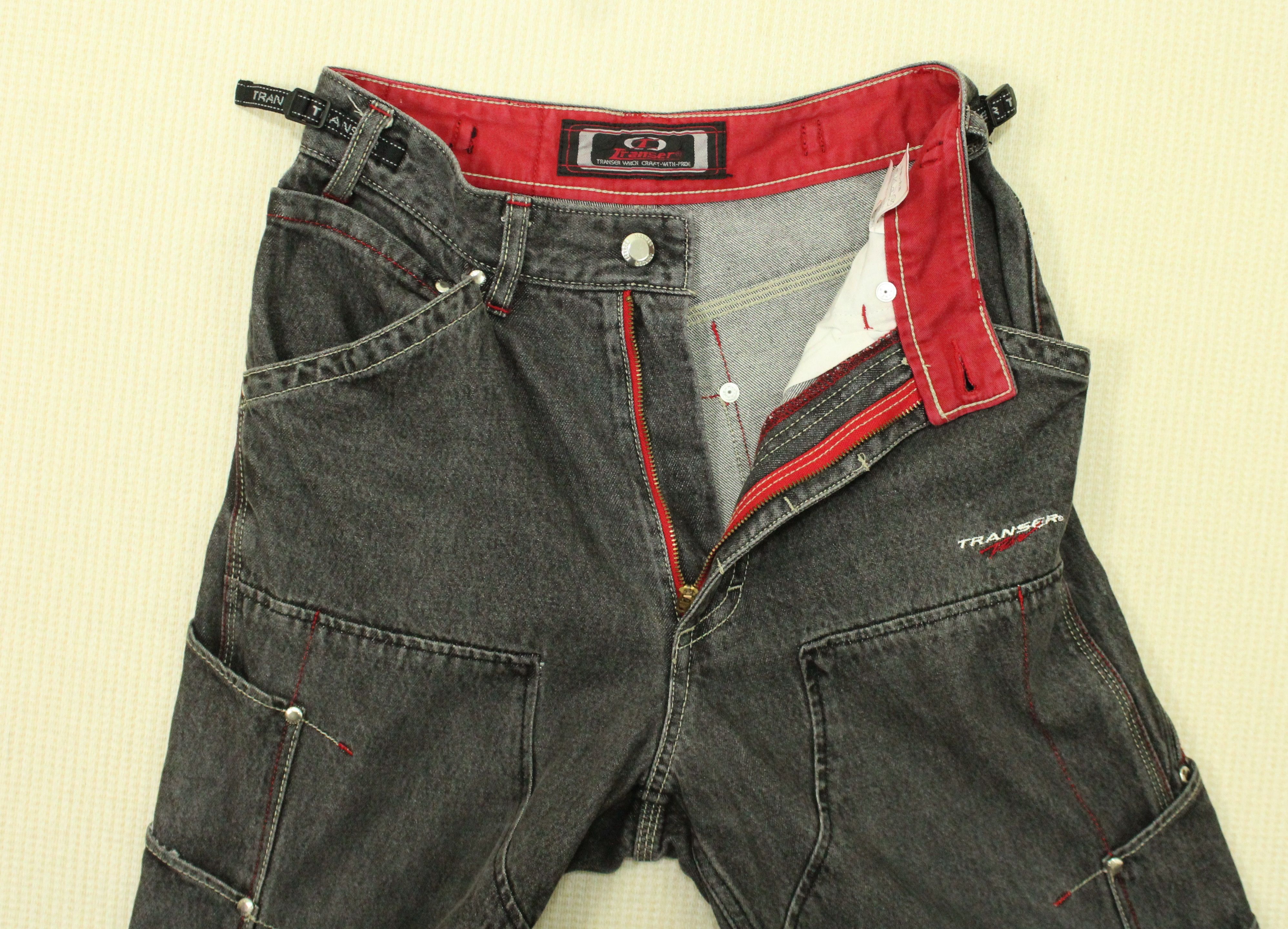 JNCO × Japanese Brand TRANSER Pants Denim Utility Multipockets Patchwork Denim Size US 26 / EU 42 - 21 Thumbnail