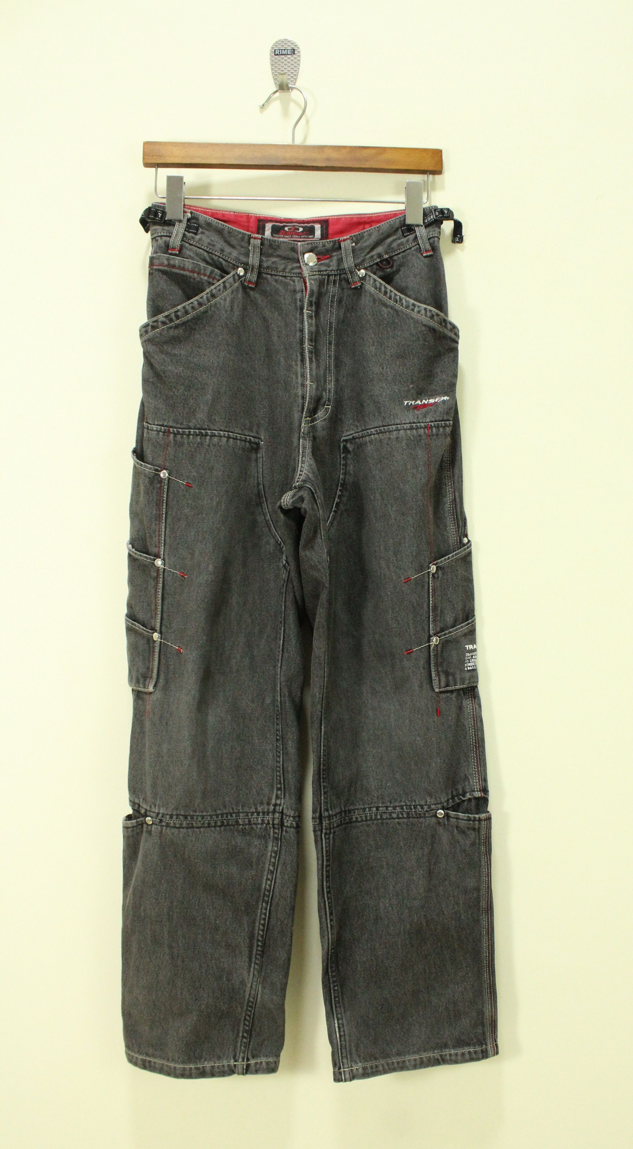 JNCO × Japanese Brand TRANSER Pants Denim Utility Multipockets Patchwork Denim Size US 26 / EU 42 - 3 Thumbnail